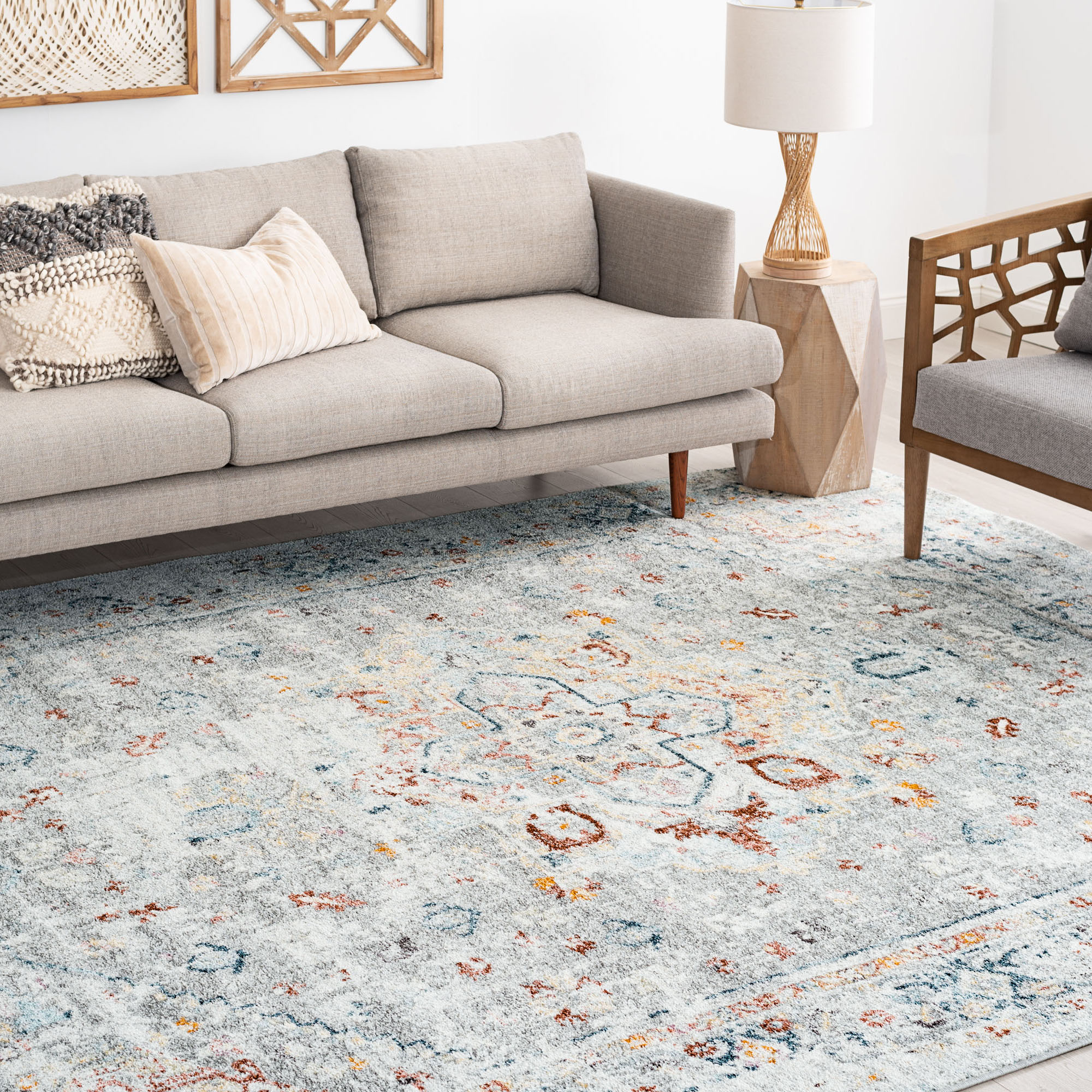 Tayse WFL4110 7X10 Wakefield 7 x 10 (ft) Loomed Polypropylene Silver Rectangular Indoor Area rug