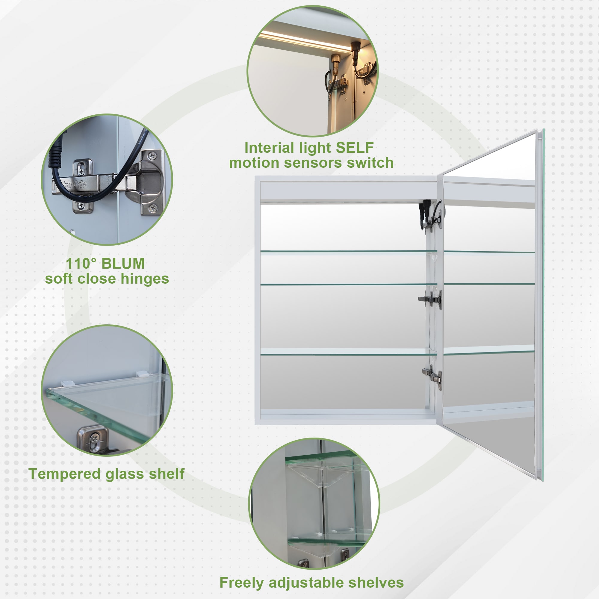 Forclover MEAL-NI2030R Bathroom-Medicine-Cabinets - View #4