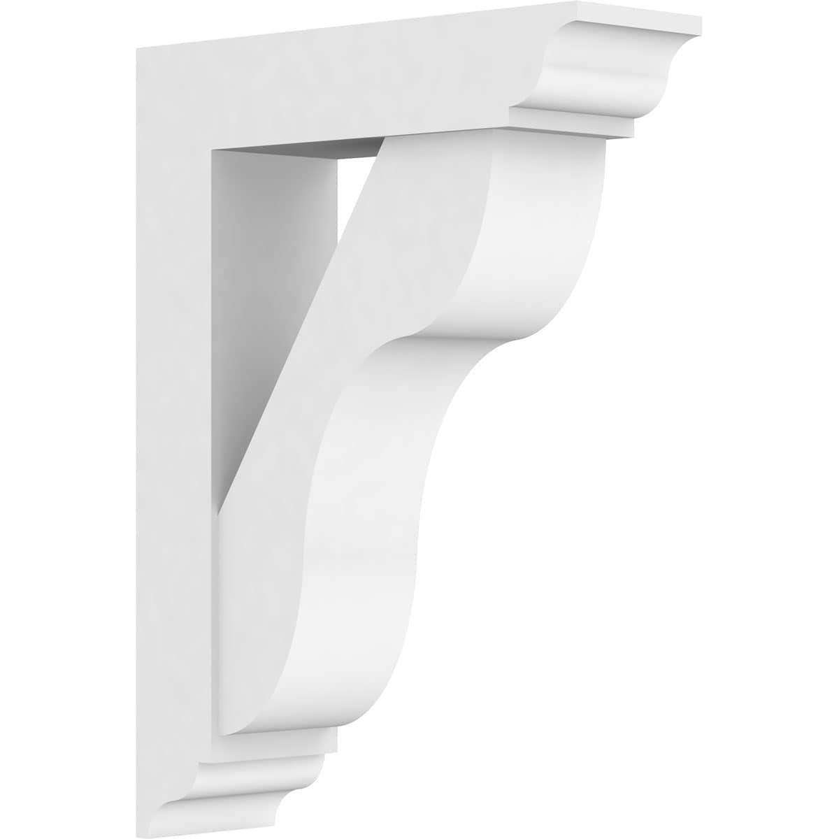 Ekena Millwork BKTP05X16X22CAR01 Standard Carmel 5-in x 16-in x 22-in White PVC Standard bracket