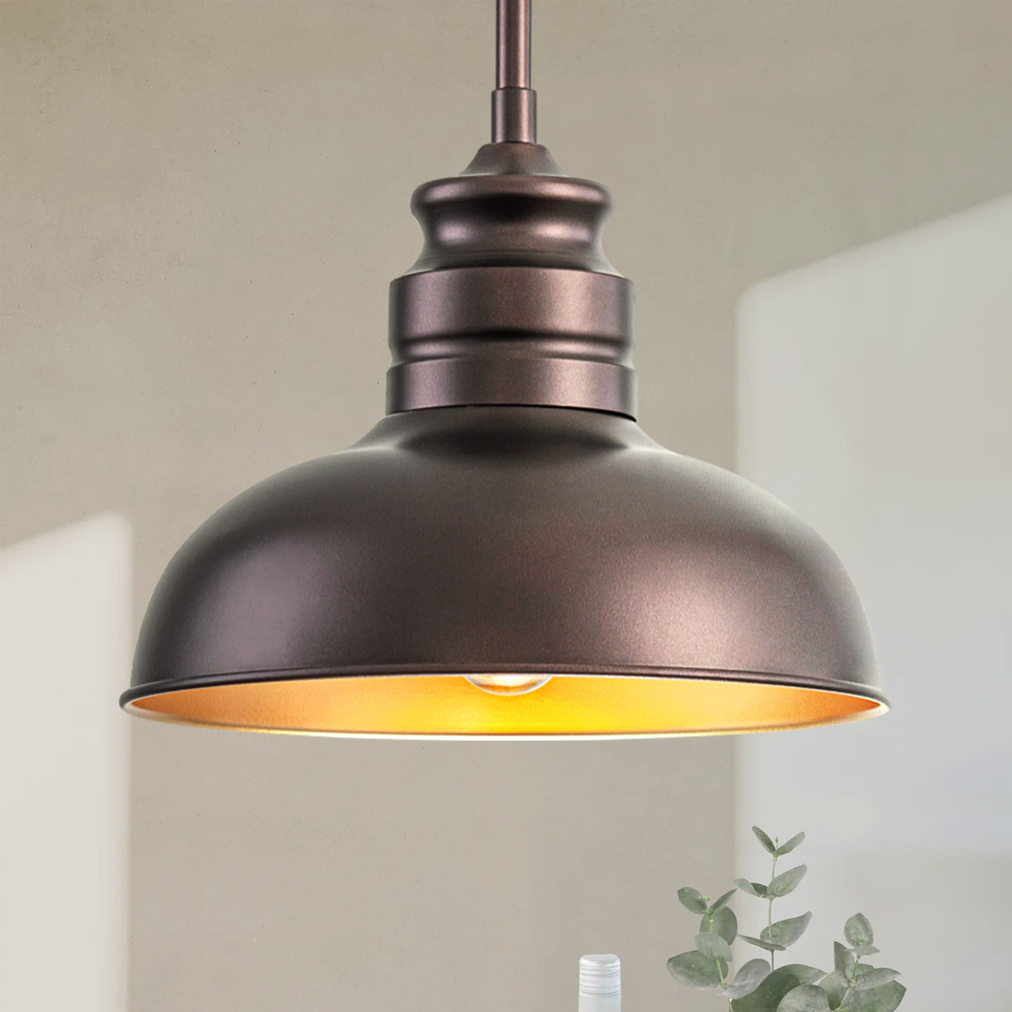 Rennnsan Killebrew 1 -Light Oil-rubbed Bronze Industrial Metal Cone Small Hanging Pendant Light