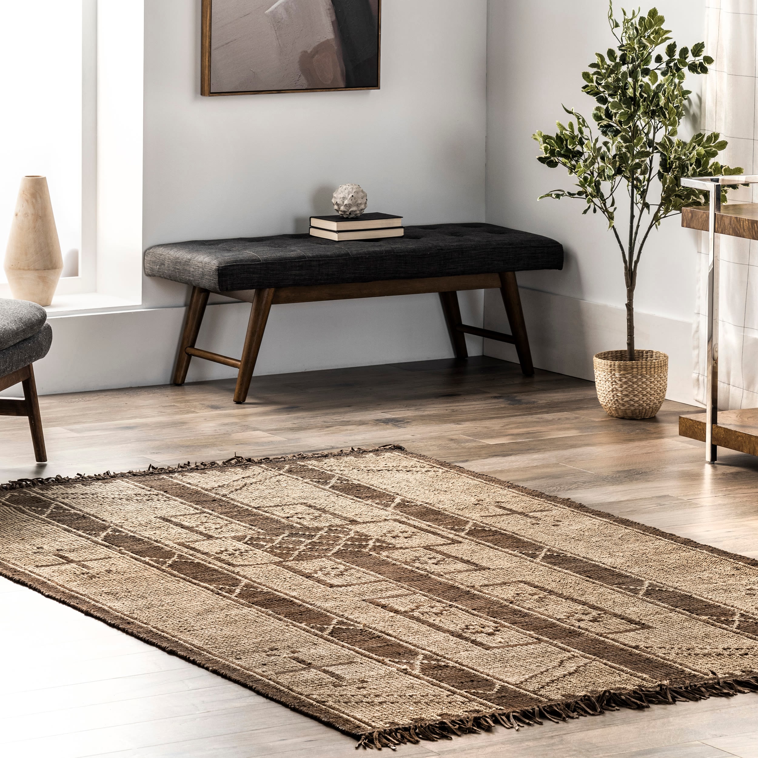 nuLOOM 8 x 8 Jute Natural Square Indoor Area Rug in the Rugs department at