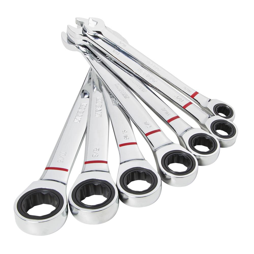 Kobalt 80757 7-Piece Set Standard (SAE) Ratchet Wrench