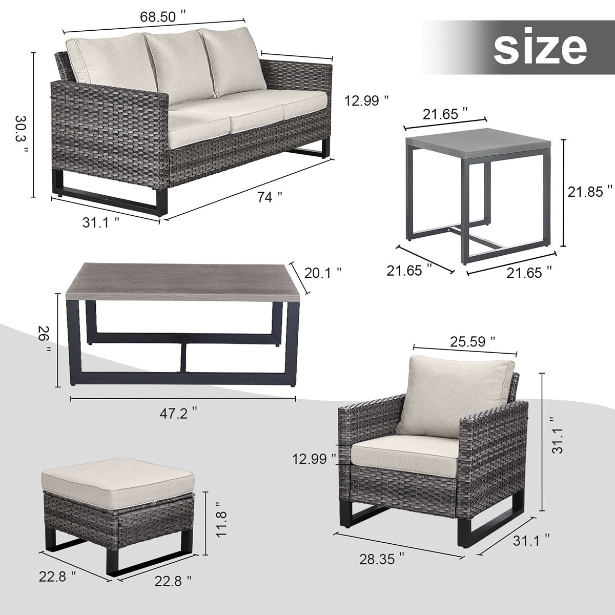 Rilyson FS062063X2065070-2 Patio-Conversation-Sets - View #8