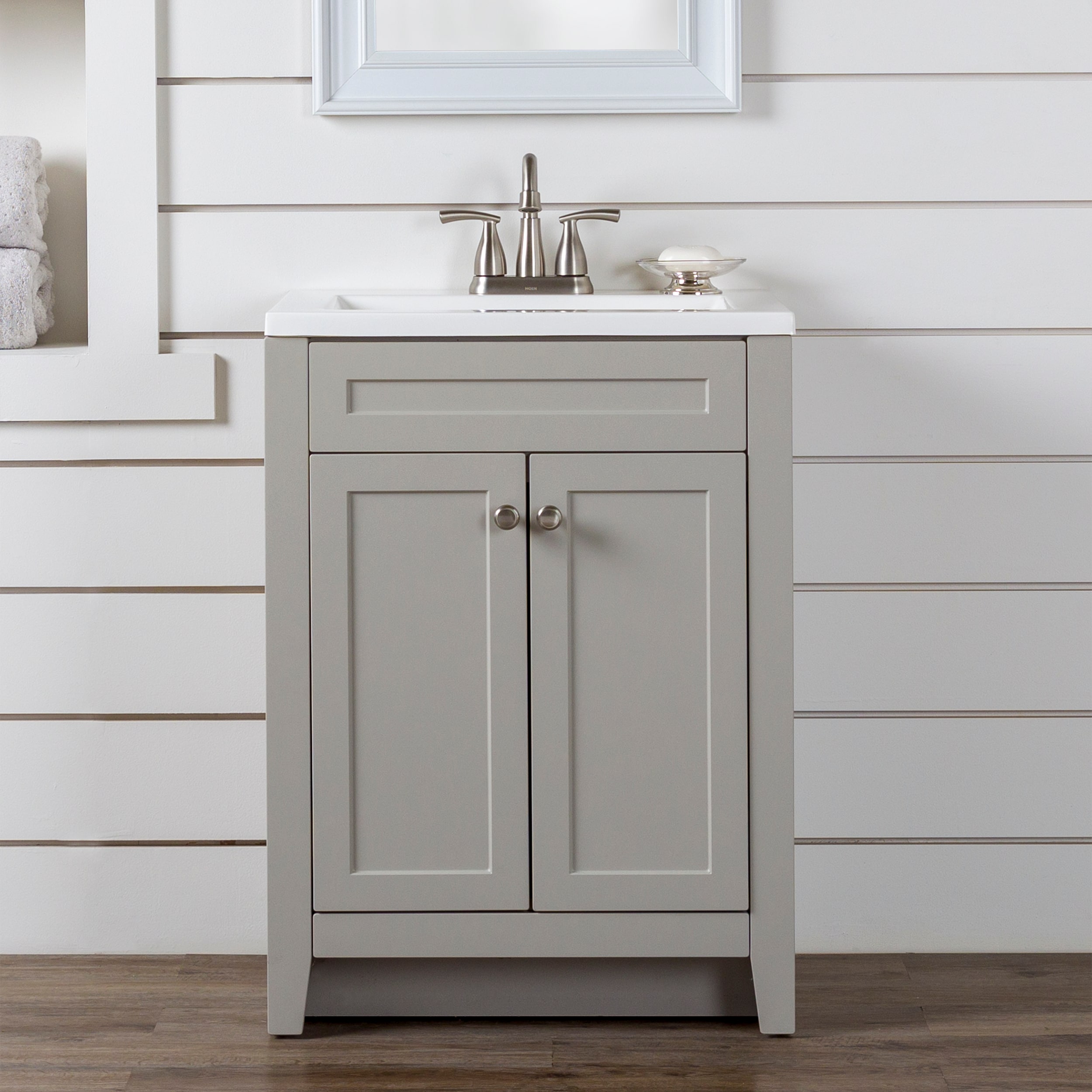 Diamond NOW Cassidy 30-in Deep Blue Single Sink Bathroom Vanity with White  Cultured Marble Top in the Bathroom Vanities with Tops department at