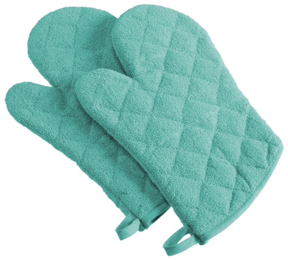 DII Dark Green Oven Mitts - Set of 2 - 7x13 Inches - Heat Resistant Terry  Cotton - Quilted for Flexibility and Durability - Hanging Loop for Easy  Storage in the Kitchen Towels department at