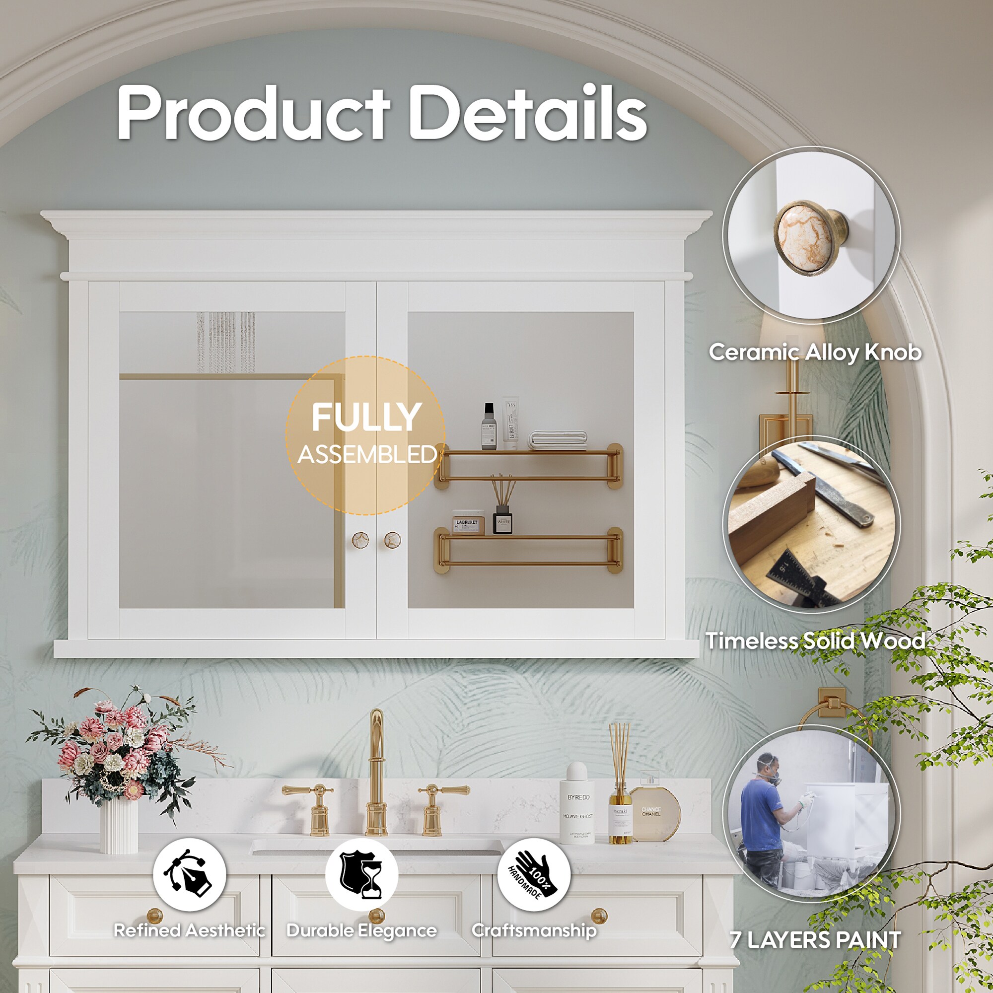 Forclover FMD4832B-WT Bathroom-Medicine-Cabinets - View #4