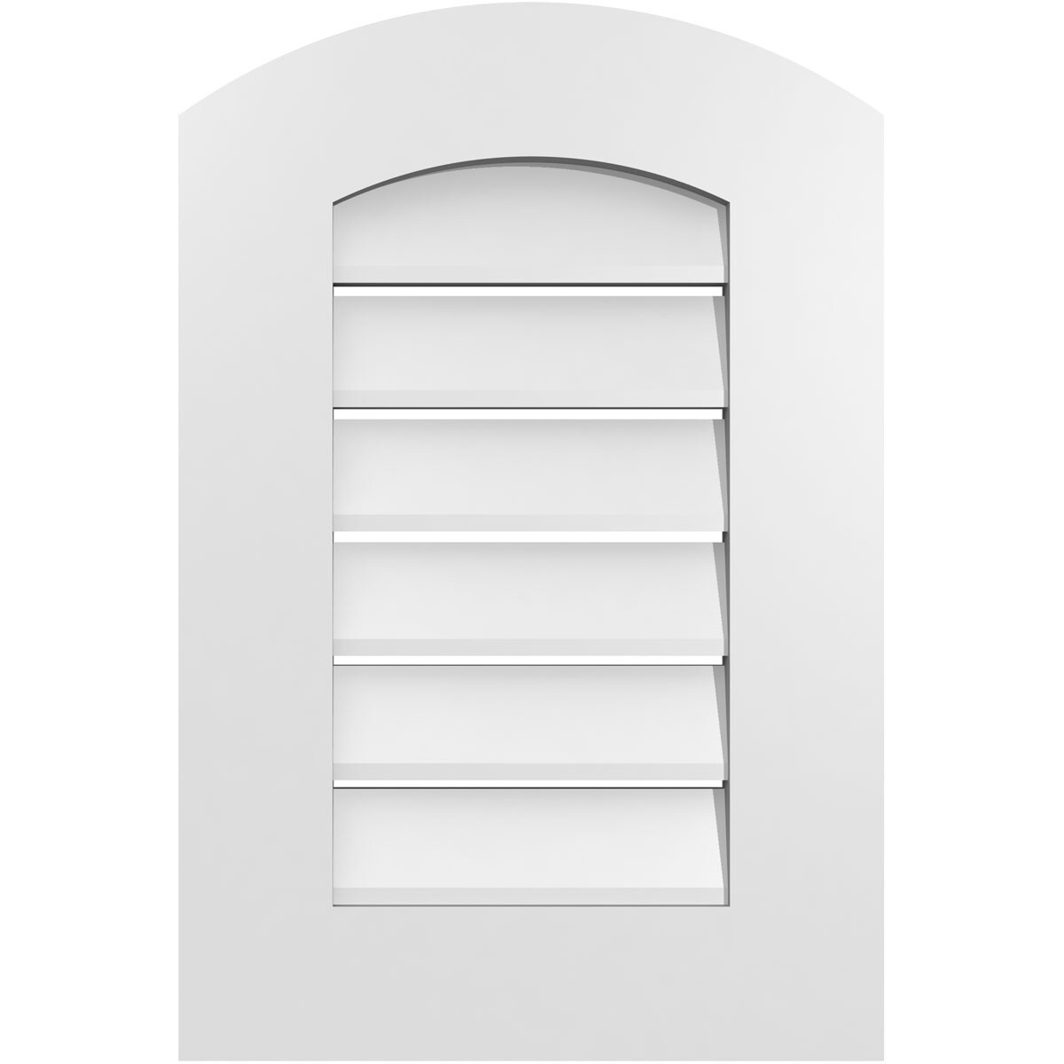 Ekena Millwork GVPAR16X2401SF 16-Inches x 24-Inches Off-white Round top PVC Gable Louver Vent