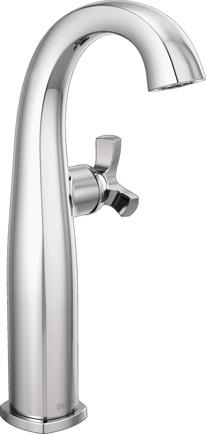 Delta 7776-PR-DST Stryke Lumicoat Chrome Vessel 1-handle WaterSense Mid-arc Residential Handle Bathroom Sink Faucet