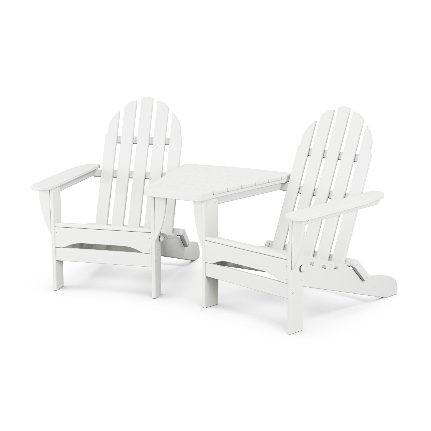 POLYWOOD PWS562-1-WH Classic 3 -Piece Patio Conversation Set