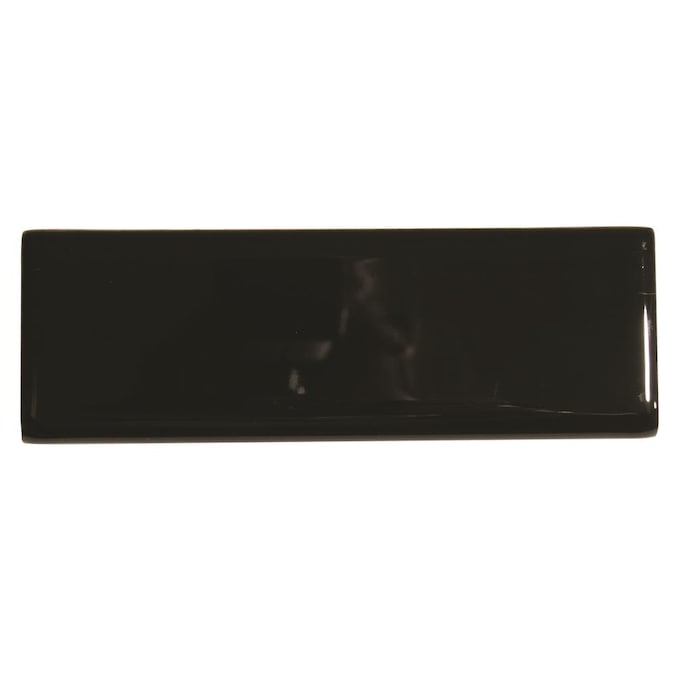 Black Gloss Ceramic Bullnose Tile, 2 In X 6 Ceramic Radius Bullnose Wall Trim Tile