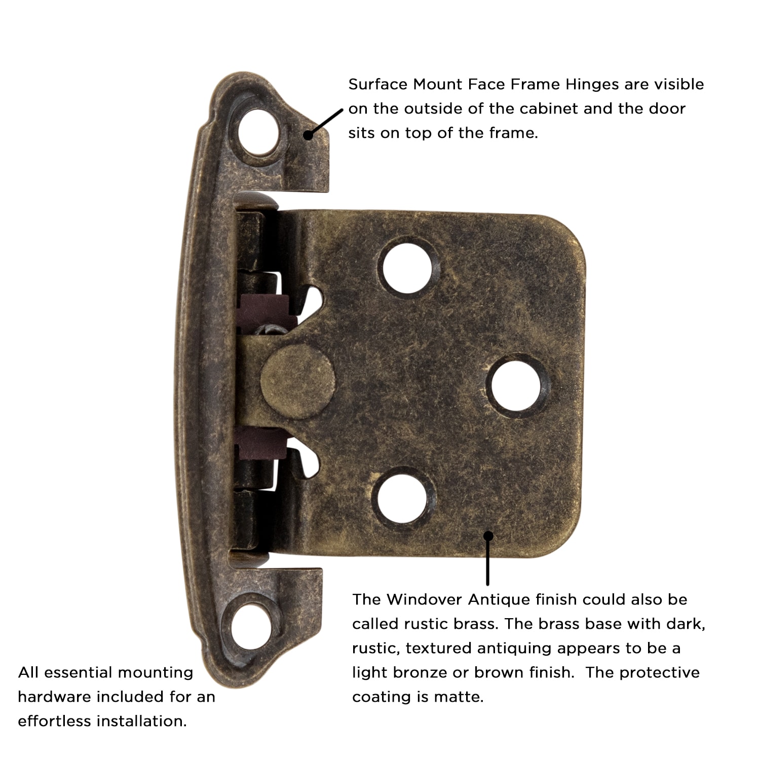 Hickory Hardware P244-WOA Cabinet-Hinges - View #3