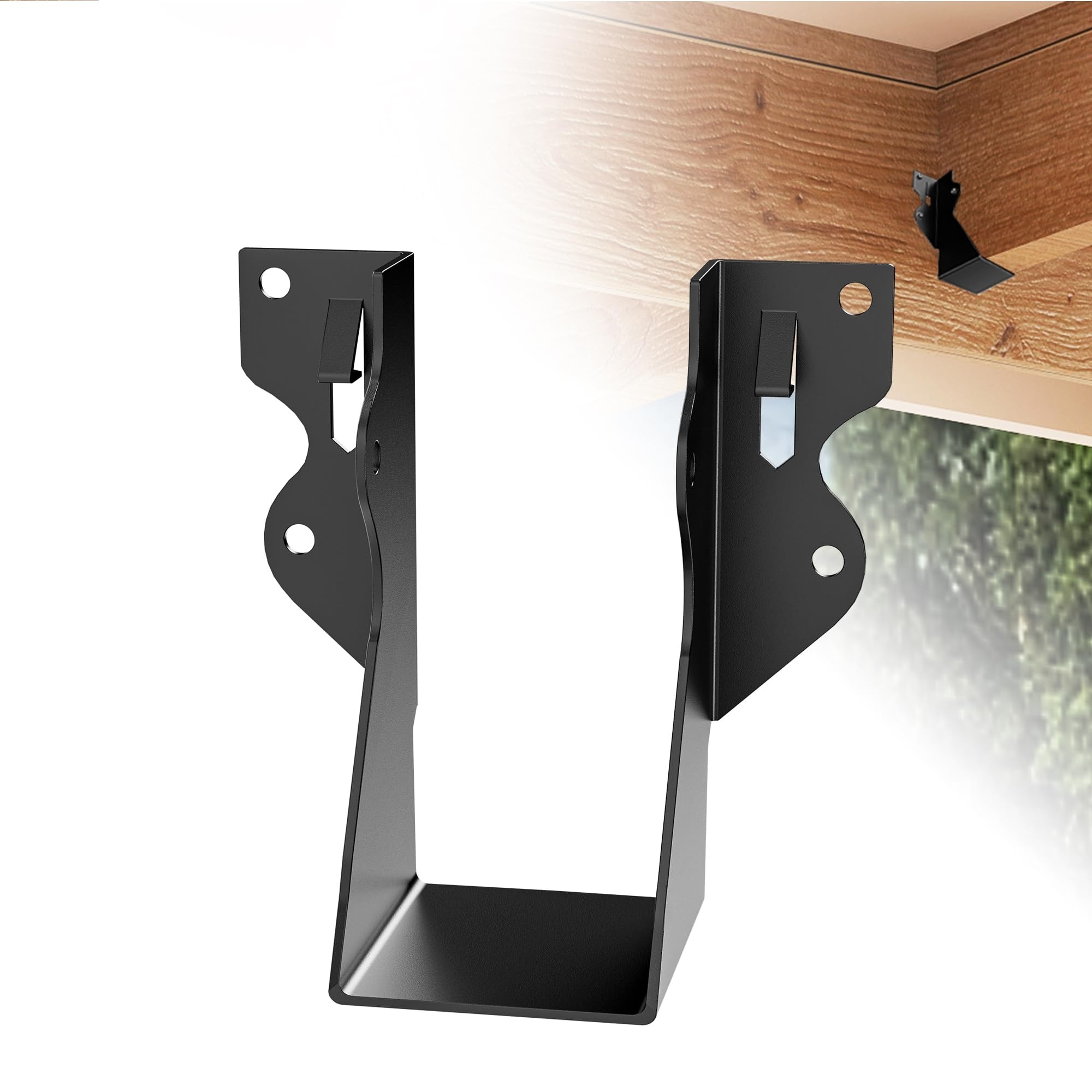 Phyfalip 20 Pack 2x4 Joist Hangers Black Face Mount for Truss Connectors Rafter Hanger Fits 2 x 4 Nominal Lumber 1.5 x 4 Inch Q235B Steel Powder Coated #LPF0502Z21