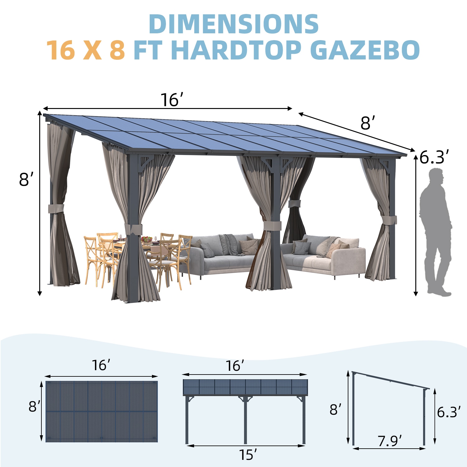 AECOJOY 16409BK+16454-LS02 Wood-Resin-Gazebos - View #4