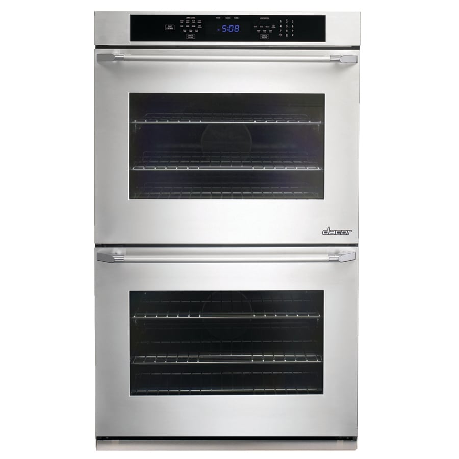 Dacor DTO230S Distinctive 30-in Double Electric Wall Oven Single-fan Self-cleaning with Steam (Stainless Steel with Chrome Trim)