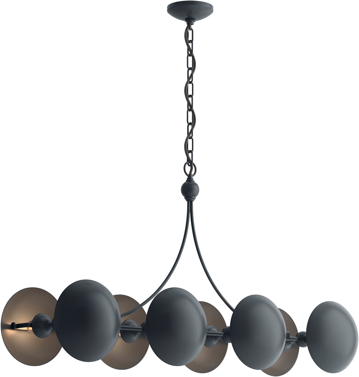 KOHLER 27949-CH08-GNL Vorleigh 8 -Light Black Modern/contemporary For Use in Bathrooms, Bedrooms, Dining Rooms, Foyers, Kitchens, Living Rooms Chandelier