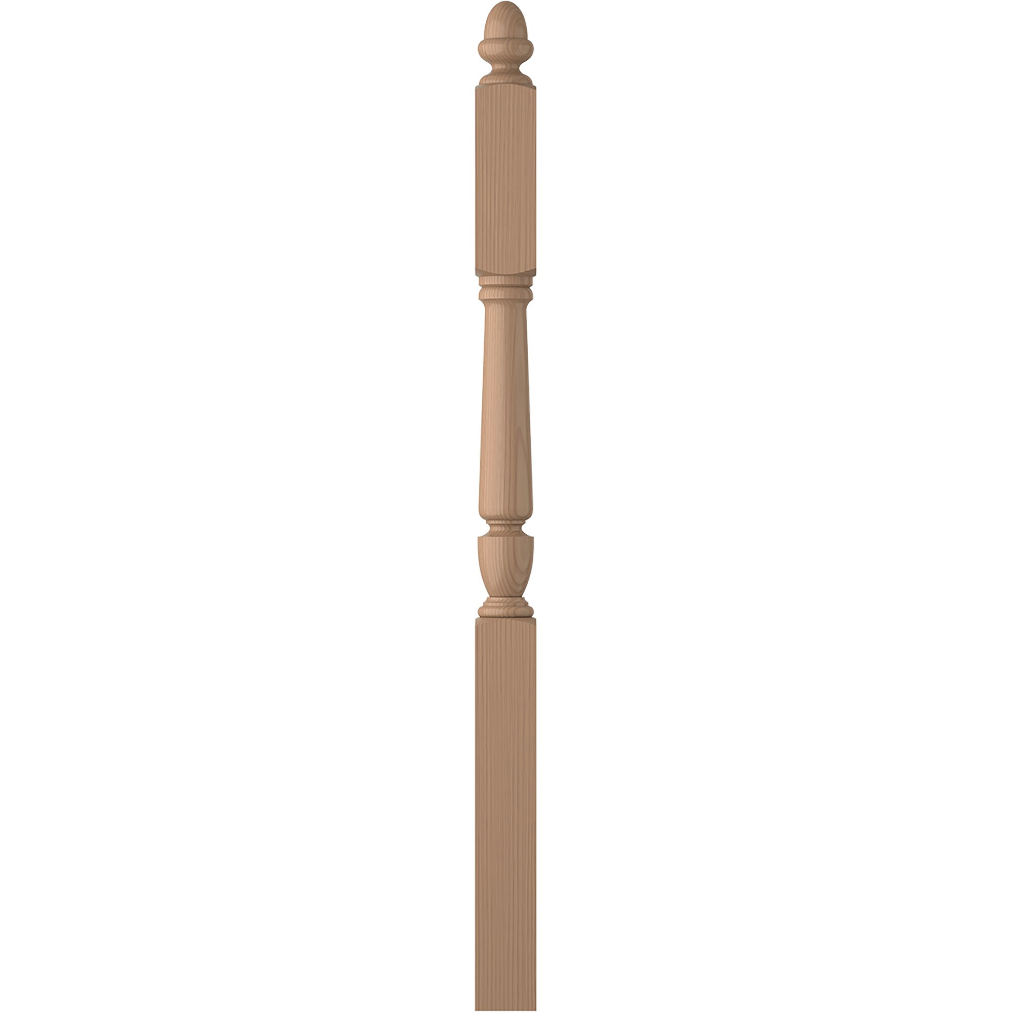 L.J. Smith Stair Systems LJP-3045-P Regent 3.5-in x 57.75-in Unfinished Poplar Balcony Stair Newel Post