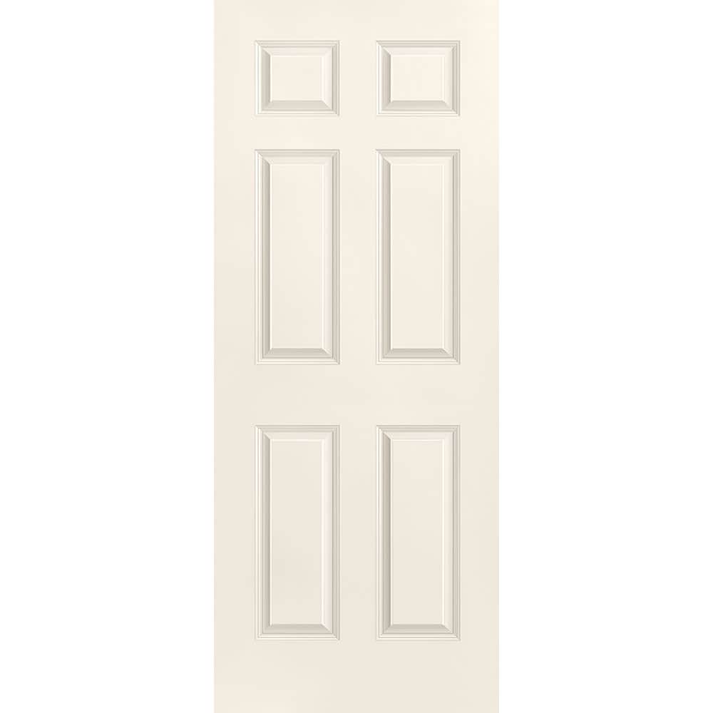 Masonite 1317269 Traditional 32-in x 80-in Moonglow 6-panel Smooth Solid core Prefinished Molded composite Slab Door