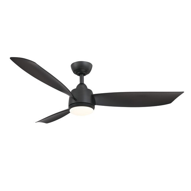 Fanimation Studio Collection Aireflex 52 In Matte Black Led Indoor Outdoor Downrod Or Flush Mount Ceiling Fan With Light Remote 3 Blade The Fans Department At Com - Home Decorators Ceiling Fan Remote App