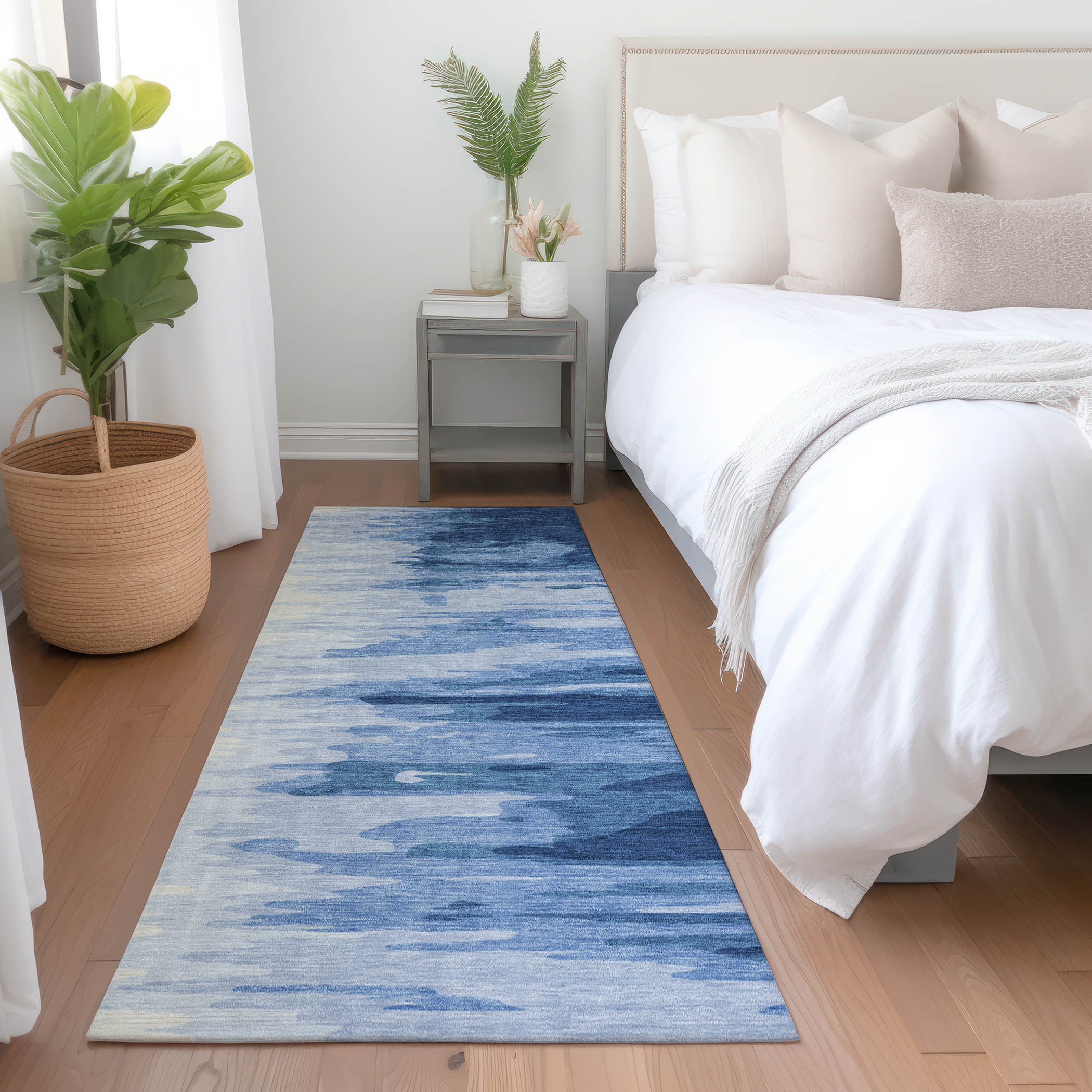 Addison Rugs ACN1050NA2X8 Chantille ACN1050NA 2 x 7 (ft) Polyester Navy Rectangular Indoor/Outdoor Geometric Machine washable Runner rug