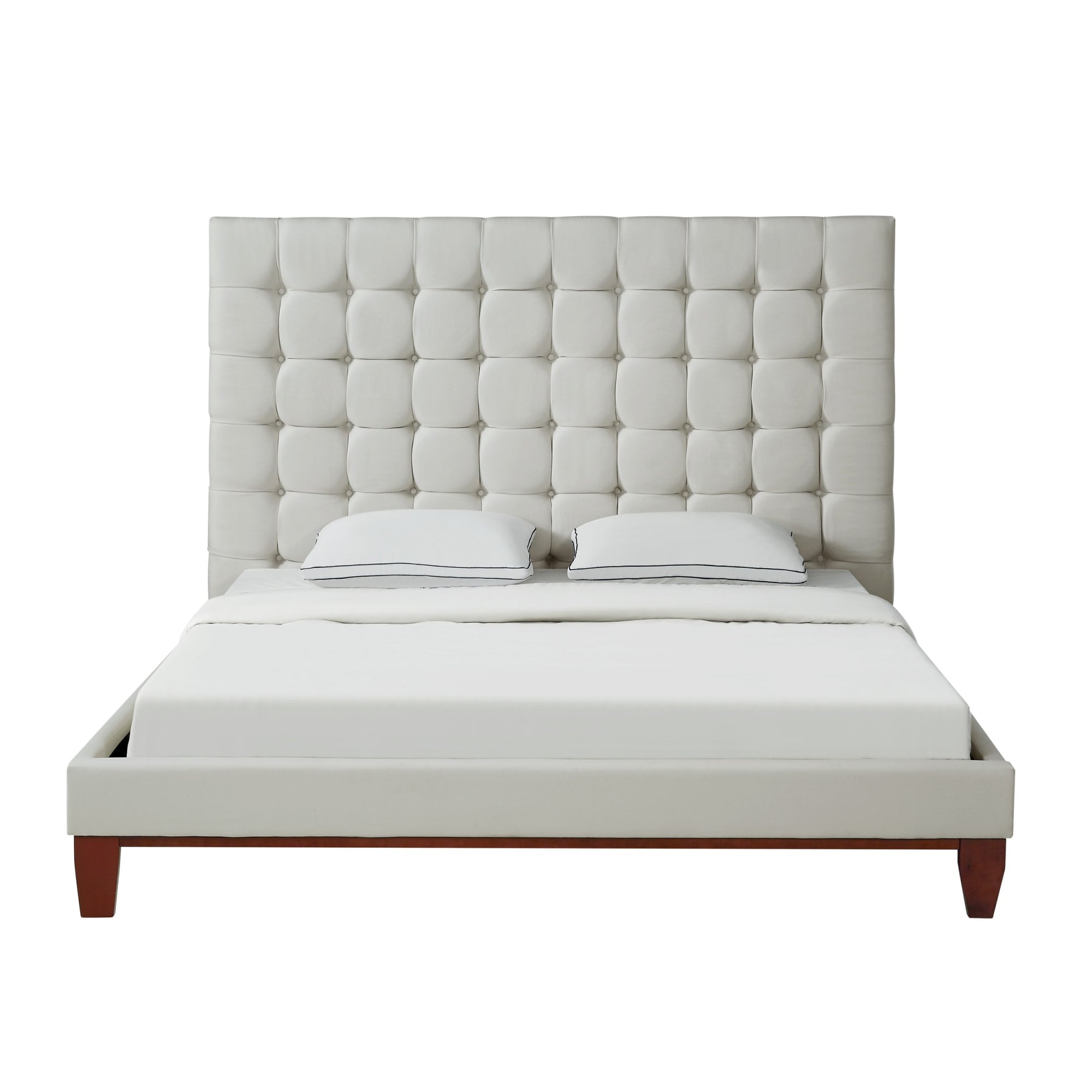 Inspired Home Alaric Beige King Wood Bed Frame at Lowes.com