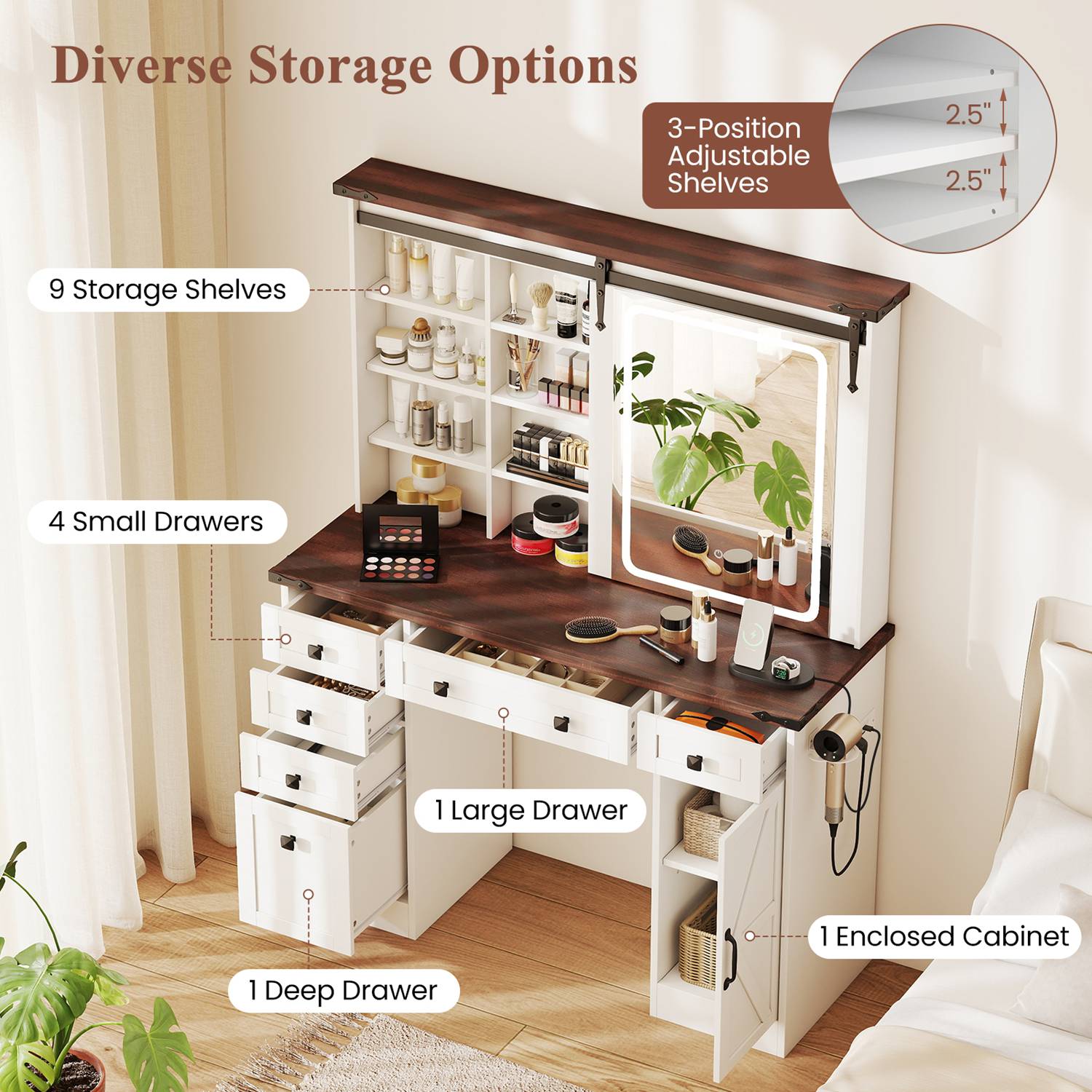 Costway CSHY003152 Bedroom-Vanities - View #8