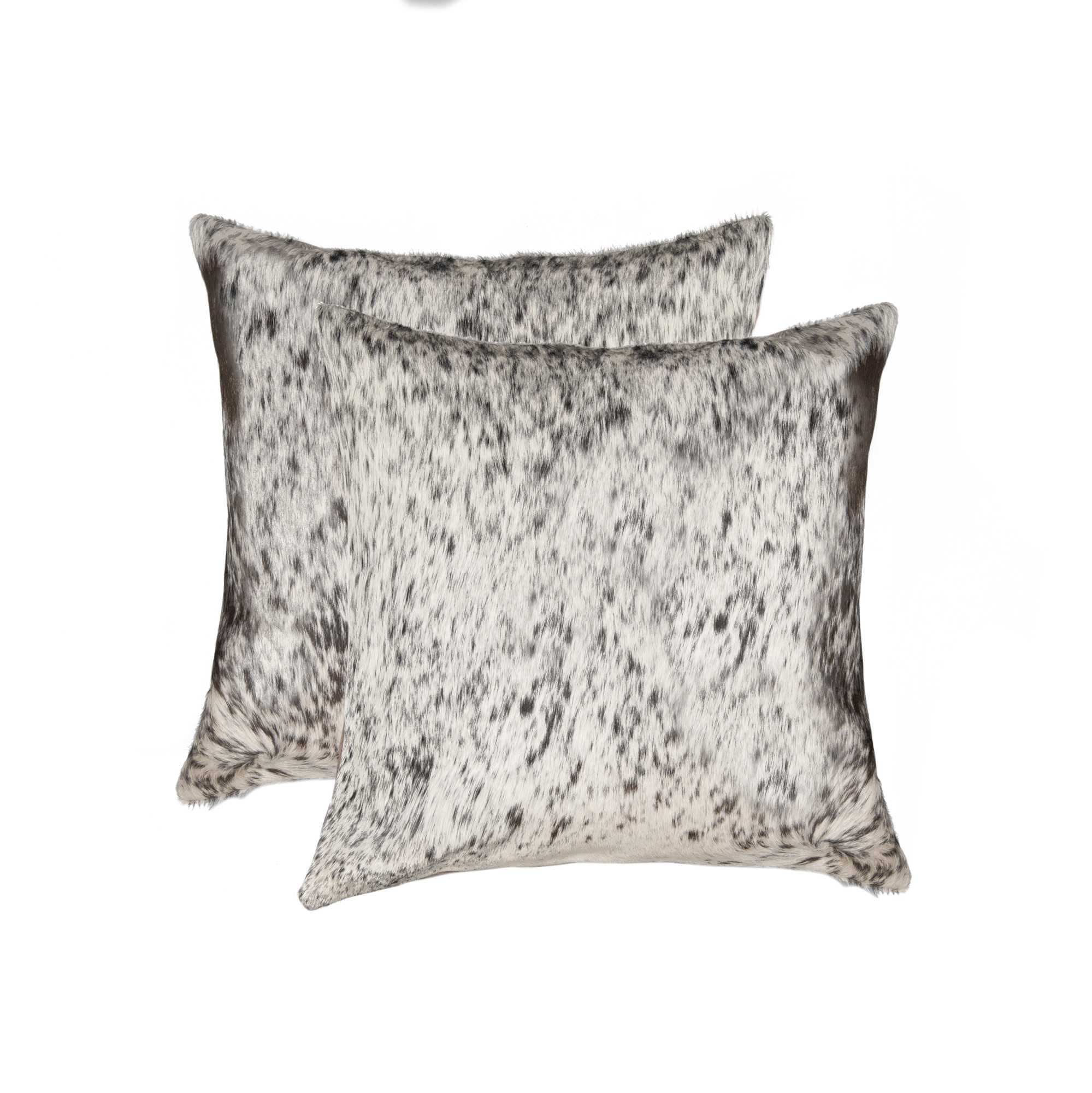 HomeRoots 317136 Josephine 2-Piece 18-in x 18-in Salt and Pepper Gray and White Indoor Decorative Pillow