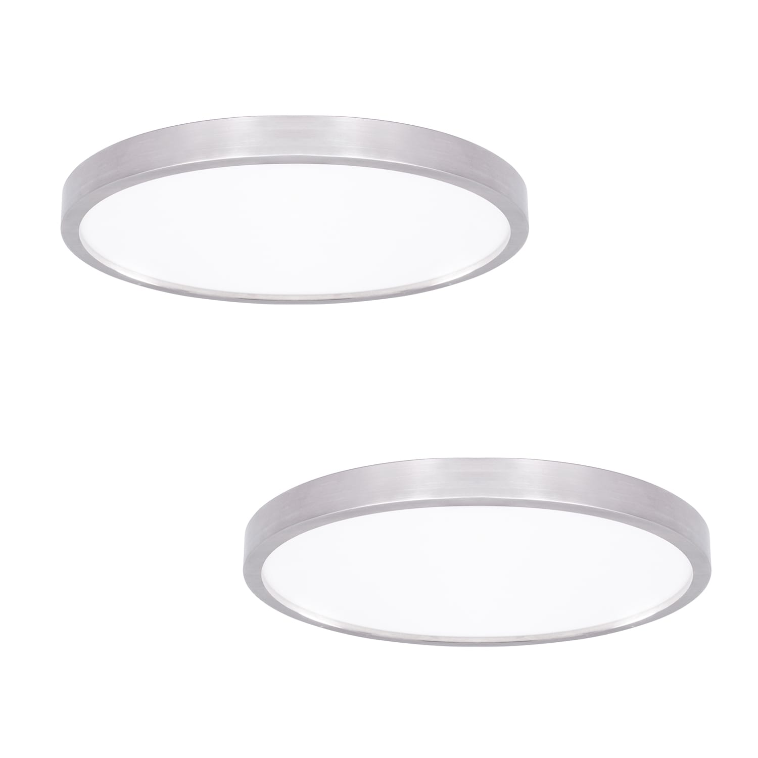 Project Source MXL1070-L20K9027 Adjustable Color Temperature 15-in Nickel Integrated LED Flush Mount Light
