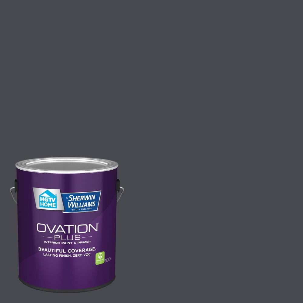 HGTV HOME by Sherwin-Williams 4006-2C-2557212 Ovation Plus Flat Hematite 4006-2C Latex Interior Paint Paint + Primer ( 1-gallon )