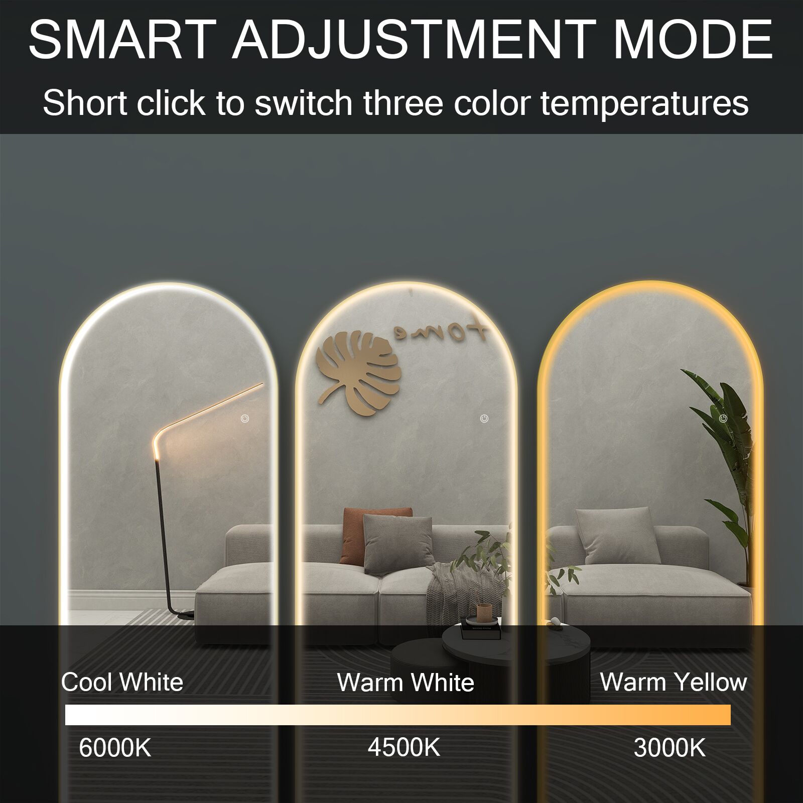 BEAUTYPEAK LS-LED-GXRE2164-G Decor-Mirrors - View #3