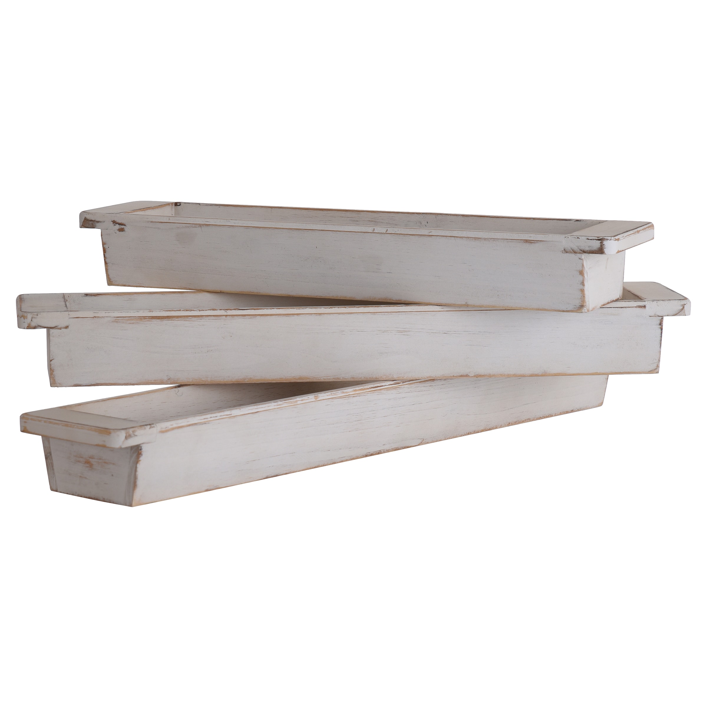 StyleCraft Home Collection AC731164DS 3.15-in x 5.71-in White Wash Rectangle Serving tray
