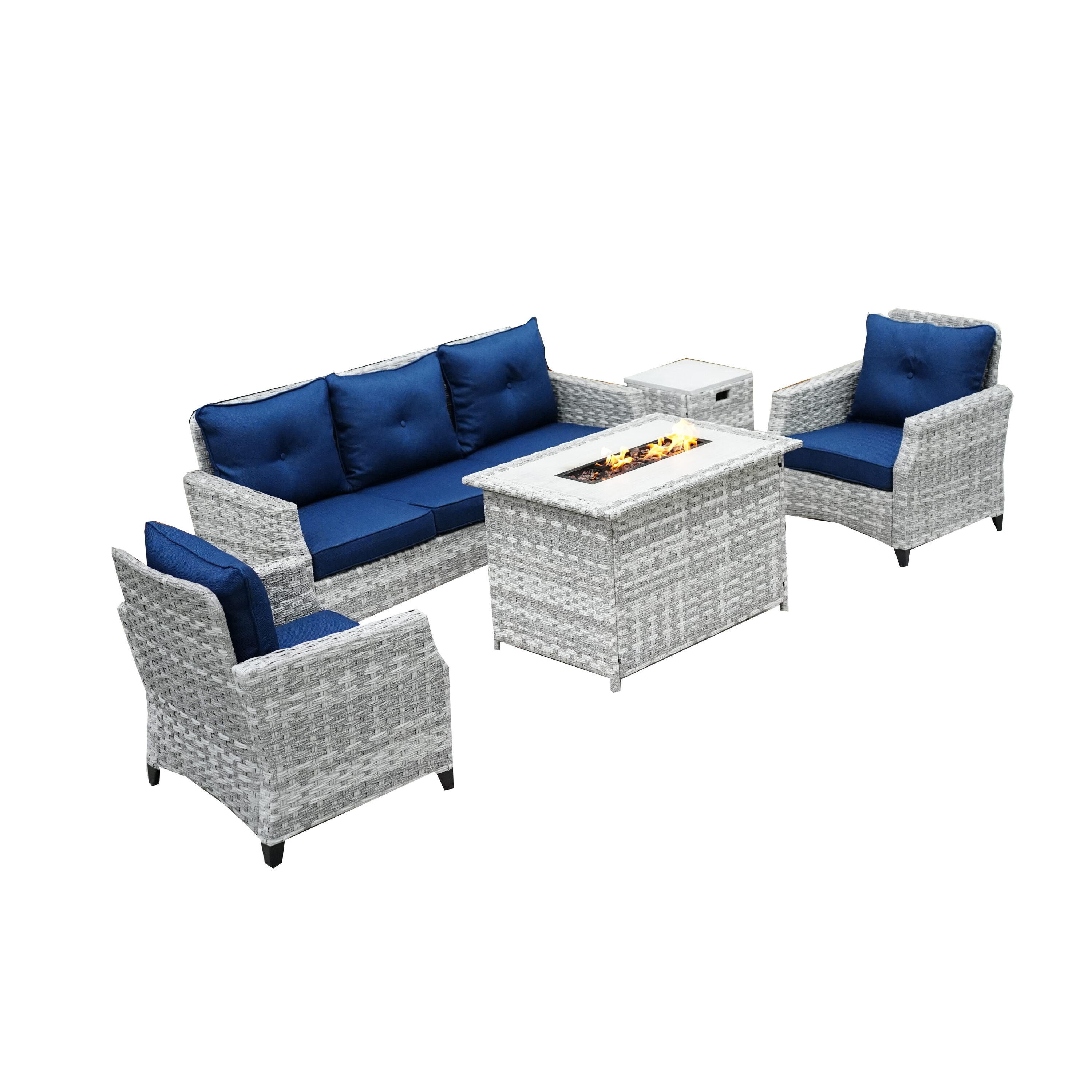 Moda Furnishings PAF-1802-H-BLUE Patio-Conversation-Sets - View #2
