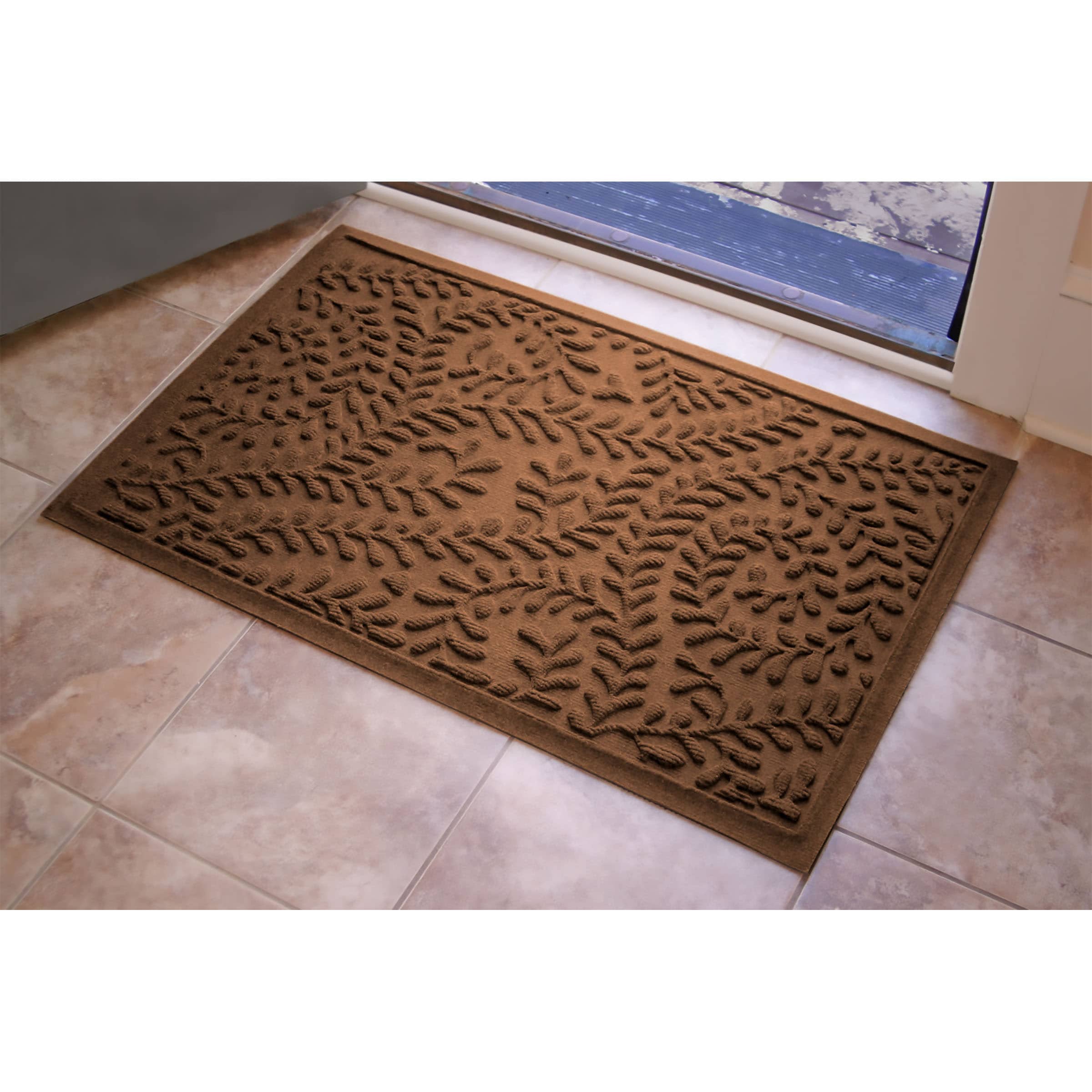 WaterHog 20378520023 2-ft x 3-ft Dark Brown Polyester Rectangular Indoor or outdoor Decorative Door mat