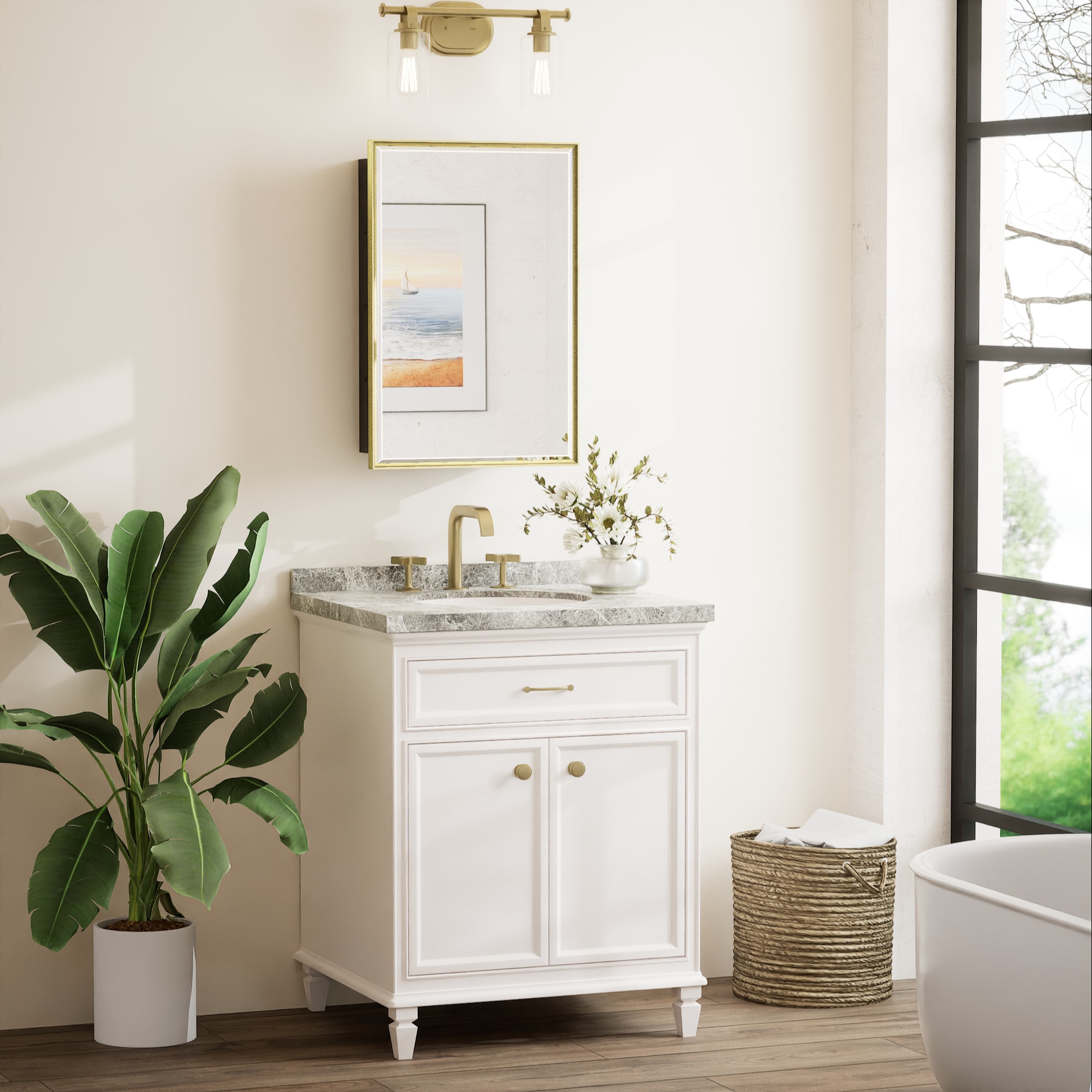 Keonjinn LW-JSKJG-FJ-4363GD Bathroom-Medicine-Cabinets - View #3