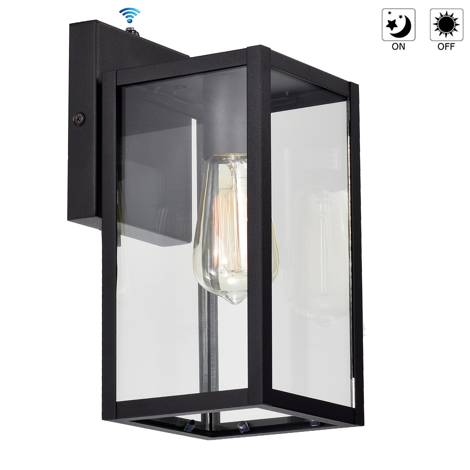 Flynama TOP-A20002P Wall Sconces 1 -Light 11.25-in H Matte Black Hardwired Outdoor Wall Light