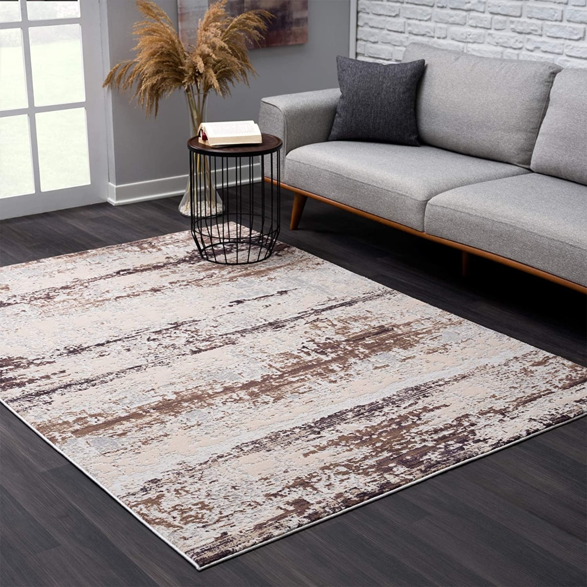HomeRoots 4000390493 5 x 8 (ft) Polypropylene Violet Rectangular Indoor Abstract Area rug