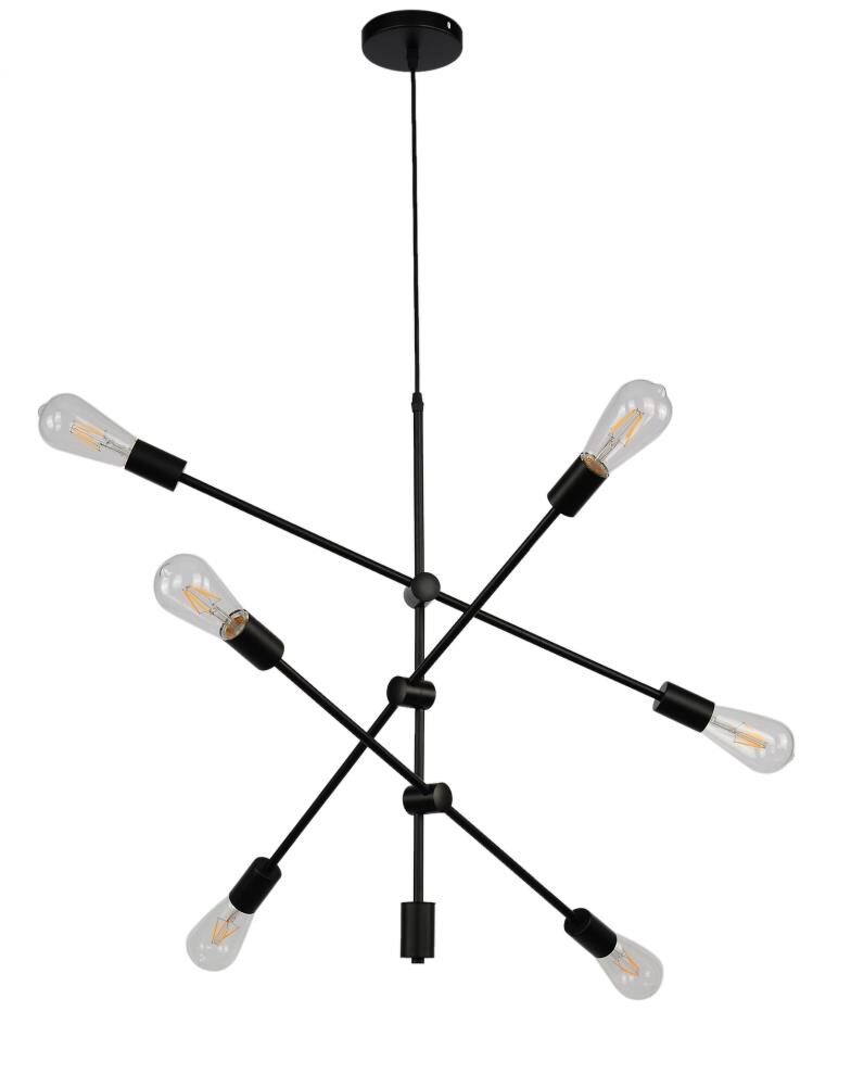 Aiwen 6-Light Black Industrial LED Dry rated Chandelier in the ...