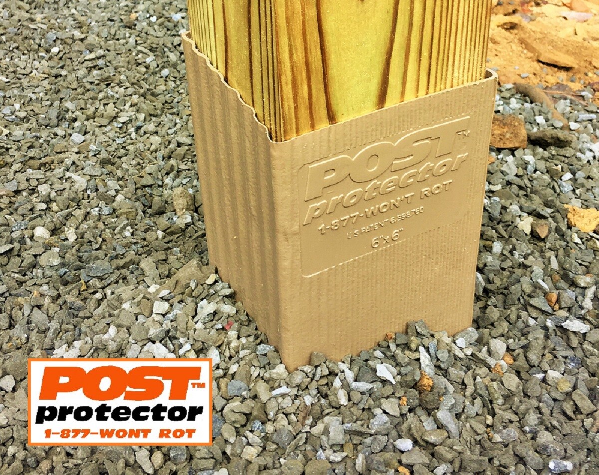 Post Protector Decay Protection 3.5-in x 3.5-in x 3-ft Cedar Tone Deck Post  Sleeve