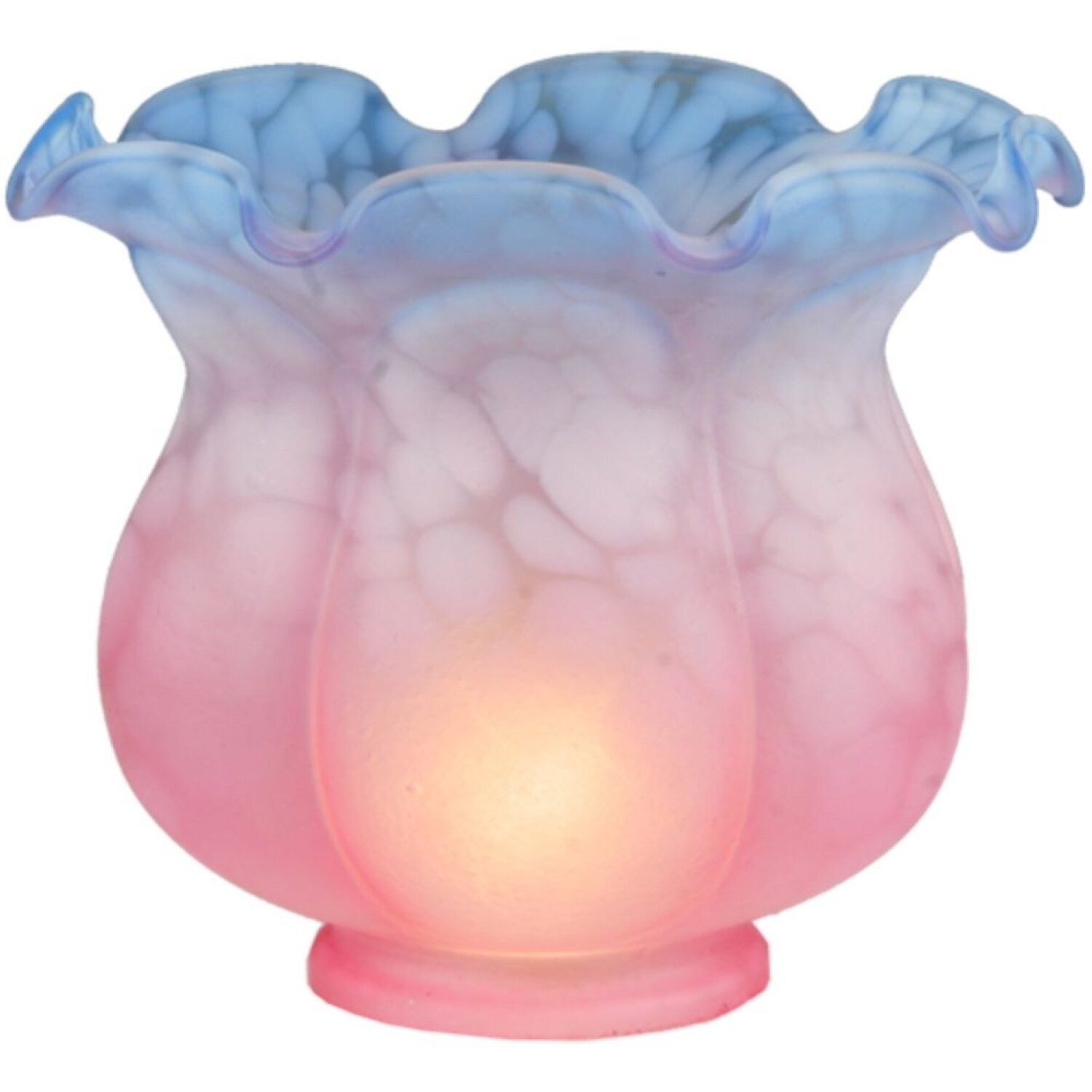 Meyda Tiffany Lighting 3.75-in x 5-in Blue/Pink Glass Bell Lamp Shade