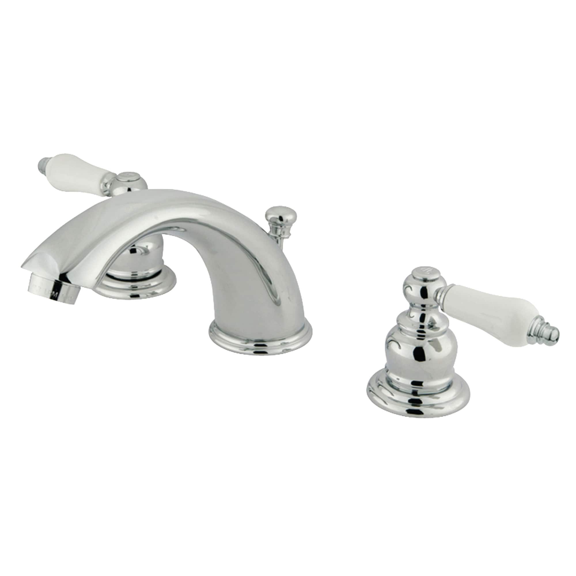 Elements of Design EB971B Chrome Widespread 2-handle High-arc Residential Handle Bathroom Sink Faucet with Drain