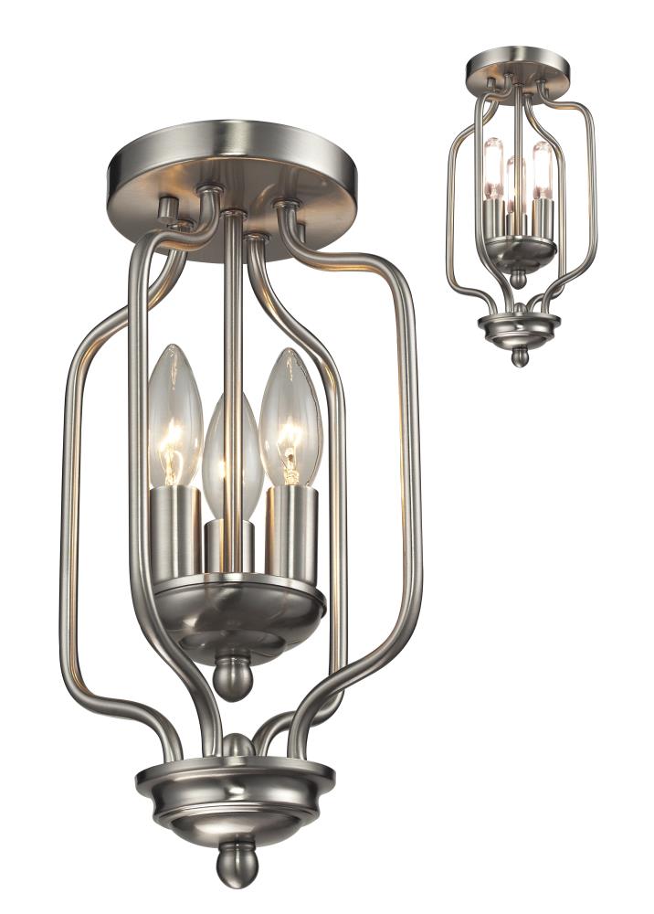 Z-Lite 434-14-BN Cardinal 1 -Light 8-in Brushed Nickel Flush Mount Light