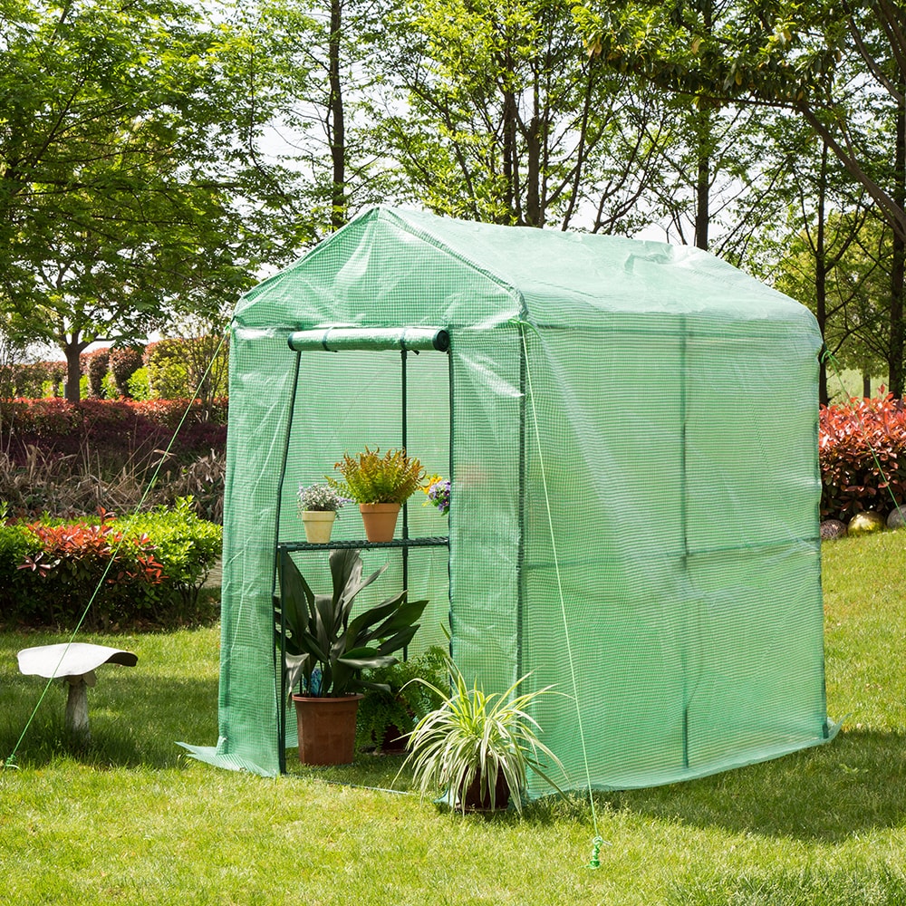 Glitzhome 6.2-ft L x 4-ft W x 6.1-ft H Clear and Black Pop-up ...