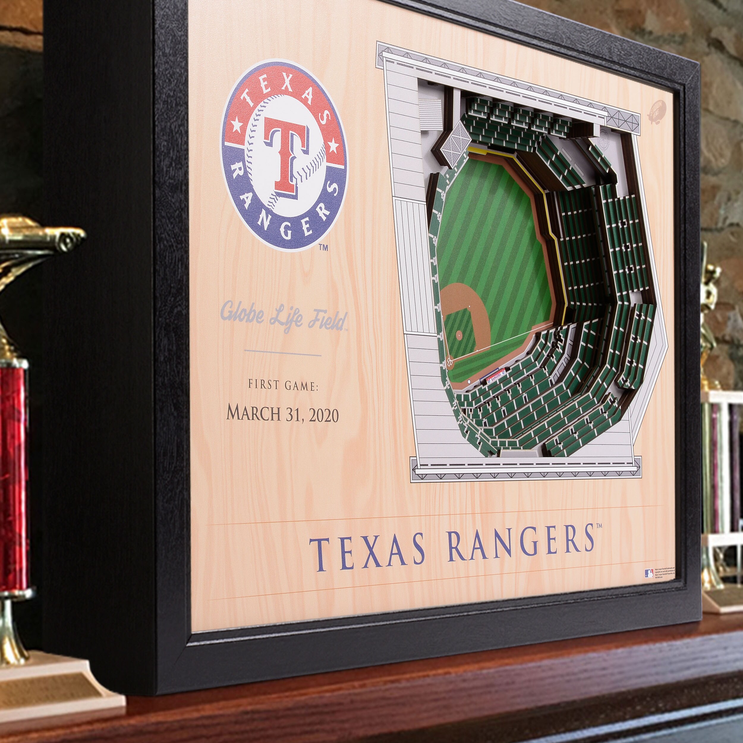 Texas Rangers—Globe Life Field 25-Layer StadiumViews 3D Wall Art