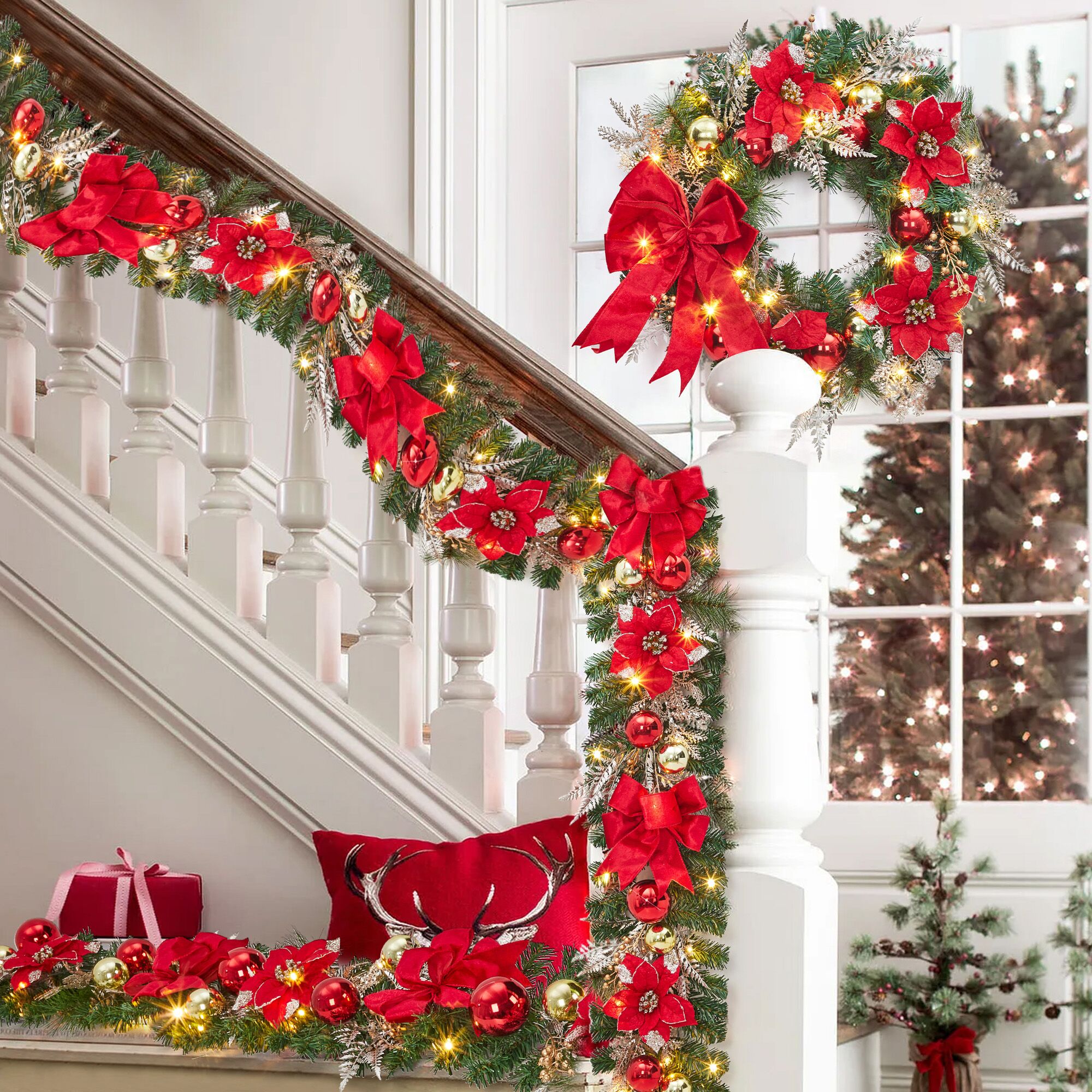 Der Rose JXNFW-PHK-34PPNL6N Artificial-Christmas-Garland - View #4