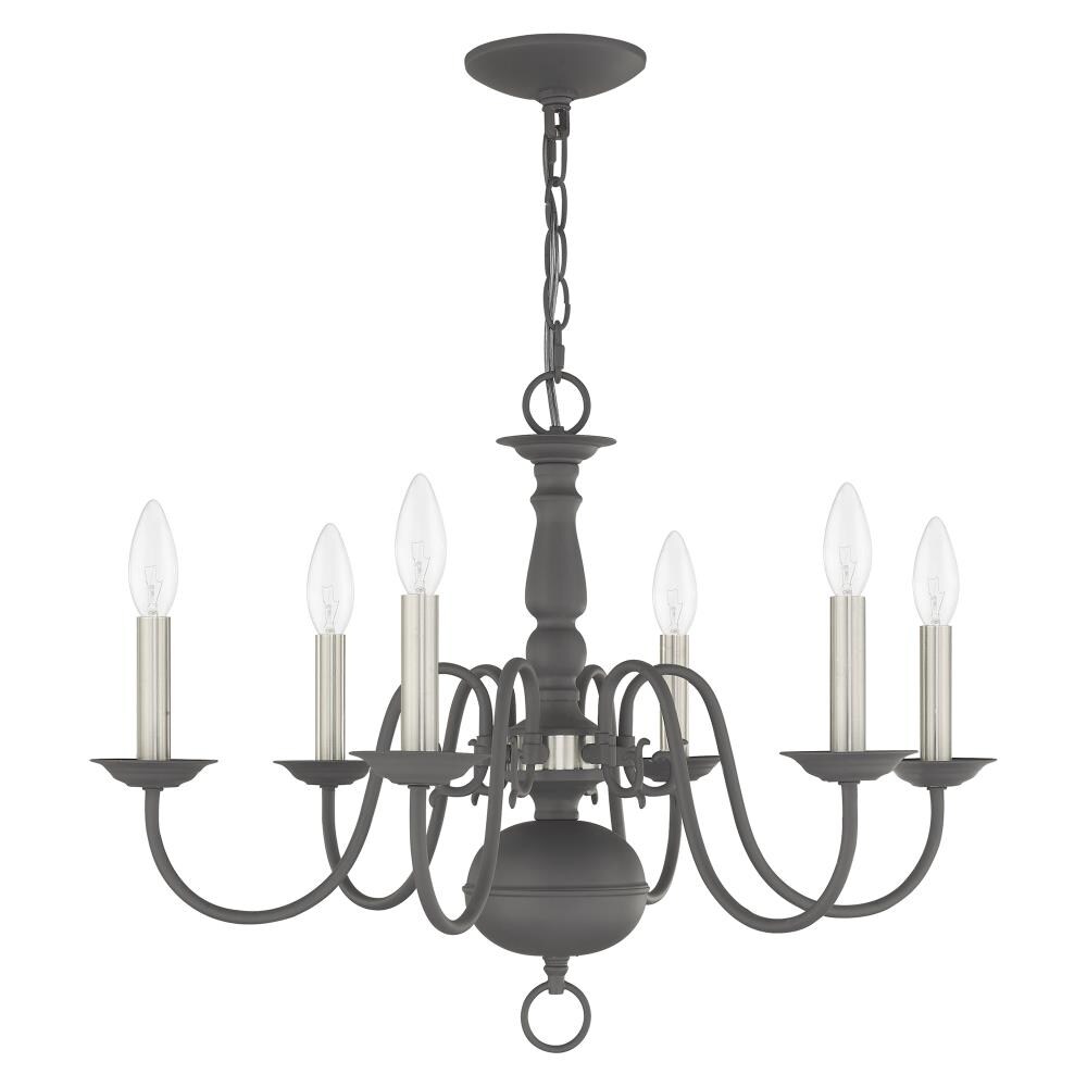 Livex Lighting Williamsburgh 6-Light Matte Brown Traditional Chandelier ...