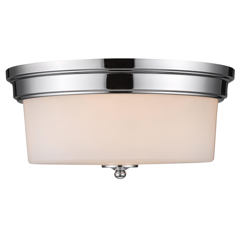 Golden Lighting 2118-FM CH-OP Multi-Family 3-Light 15-in Chrome Flush Mount Light