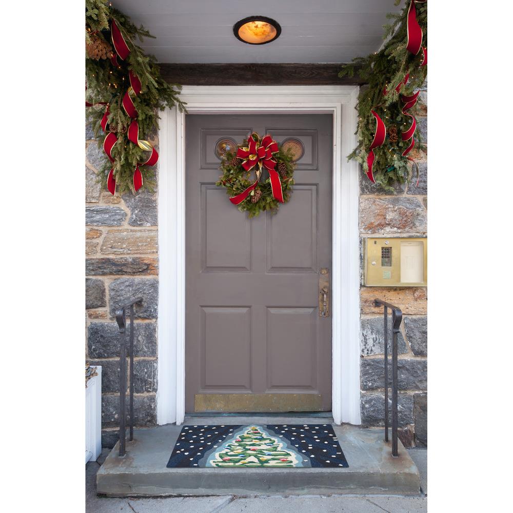 Liora Manne 2-ft x 3-ft Midnight Rectangular Indoor or Outdoor Decorative  Winter Door Mat in the Mats department at