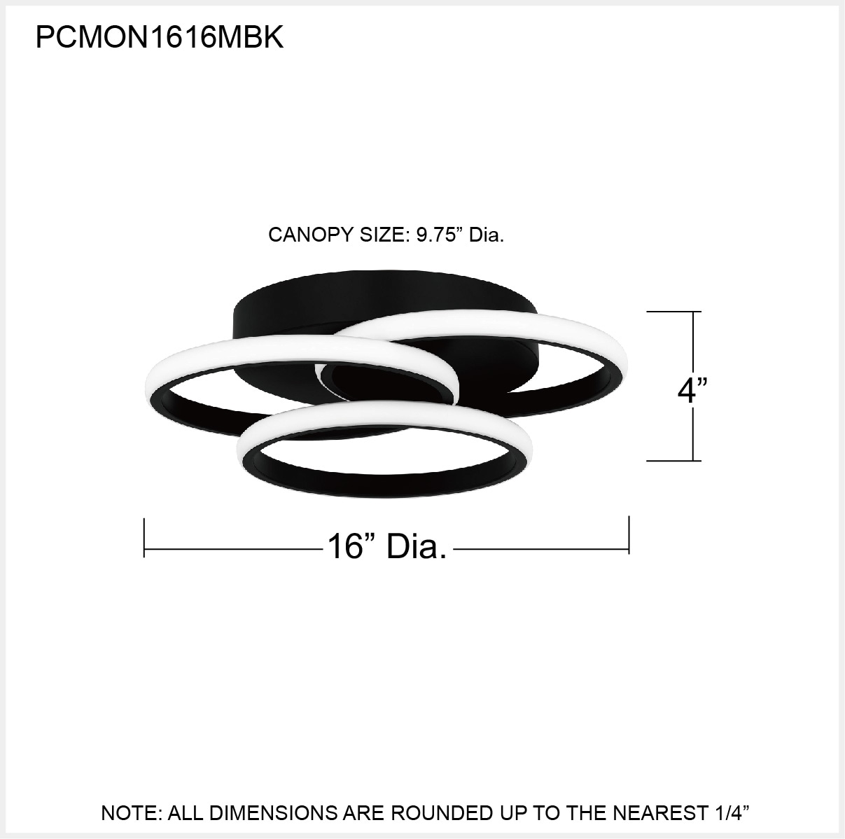 Quoizel PCMON1616MBK flushmounts - View #5