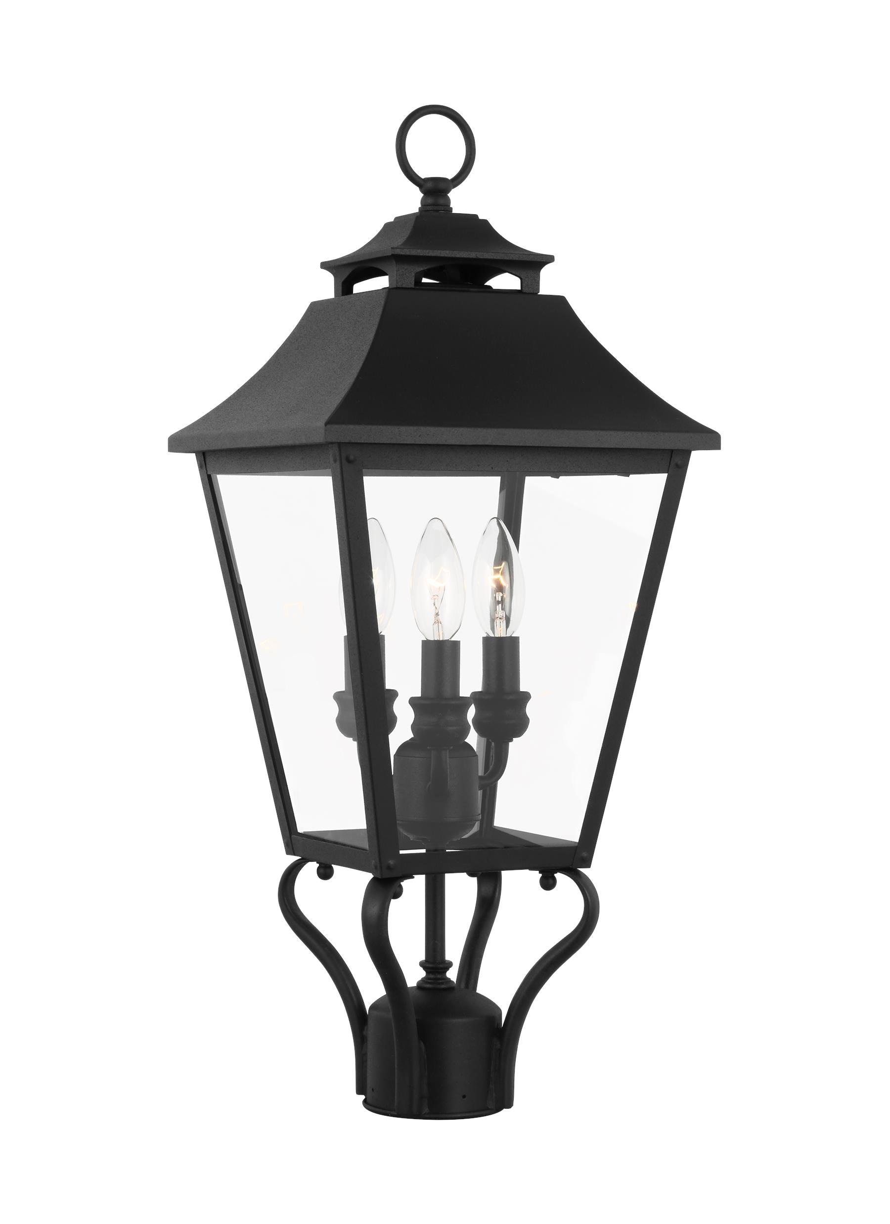 Generation Lighting OL14406TXB Galena 23.25-in Textured Black Traditional Outdoor Light post lantern