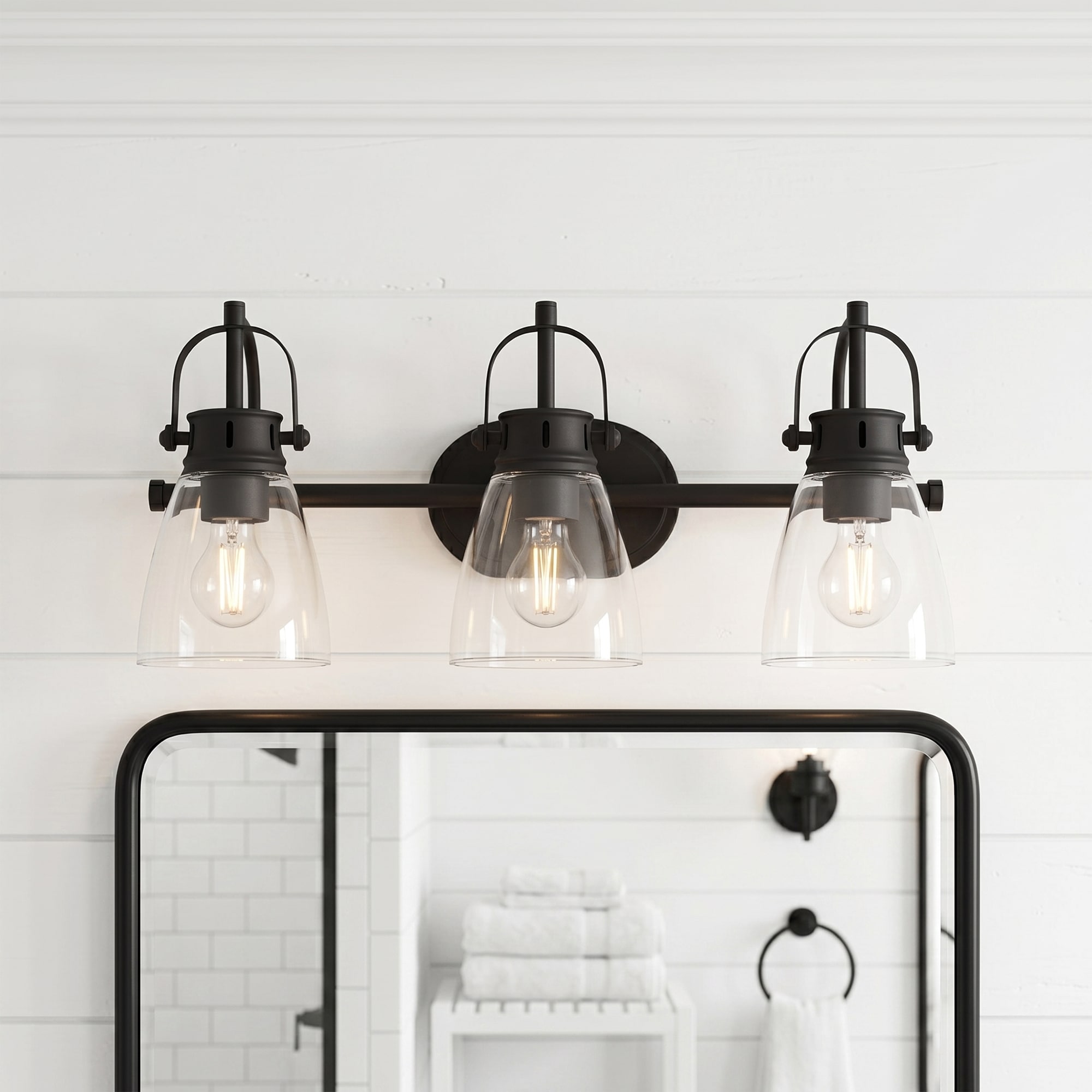 ACROMA Bessemer 24.45-in 3 Light Matte Black Modern/contemporary Bathroom Vanity light