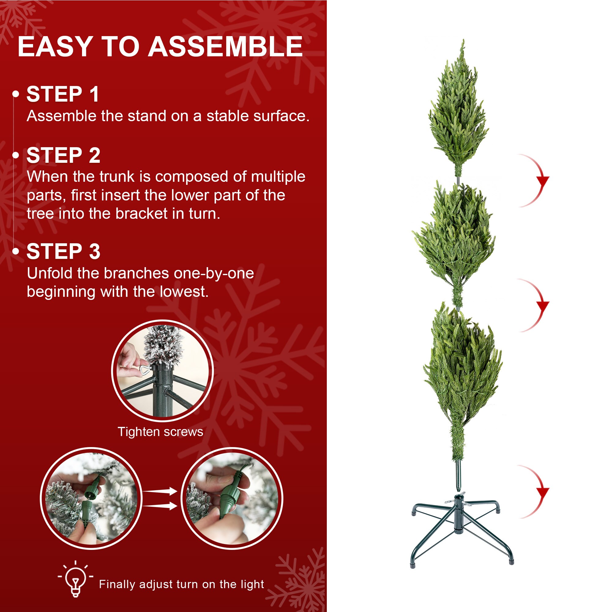 Glitzhome 2030800064 Artificial-Christmas-Trees - View #5